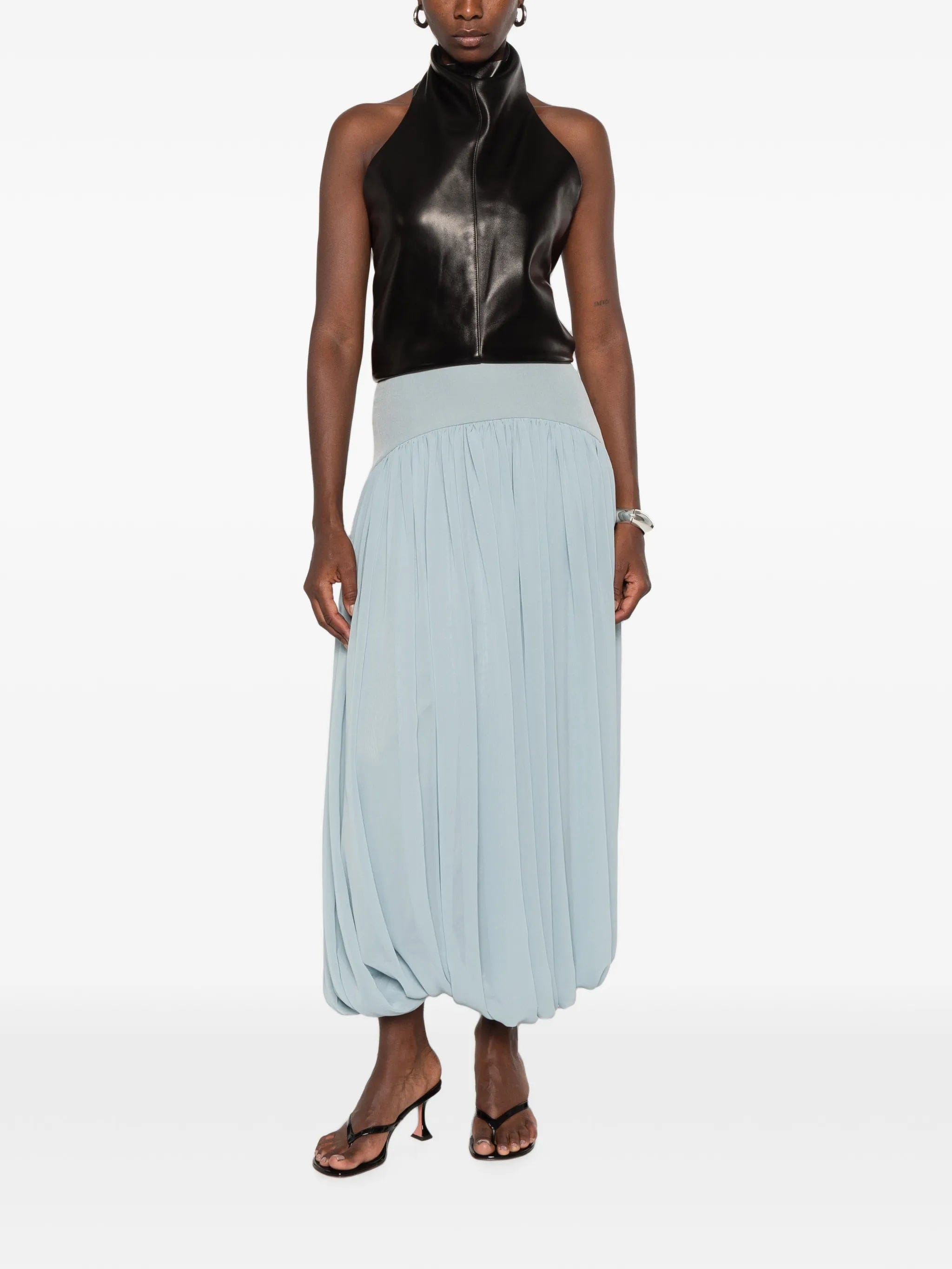Abadia Suri pleated midi skirt