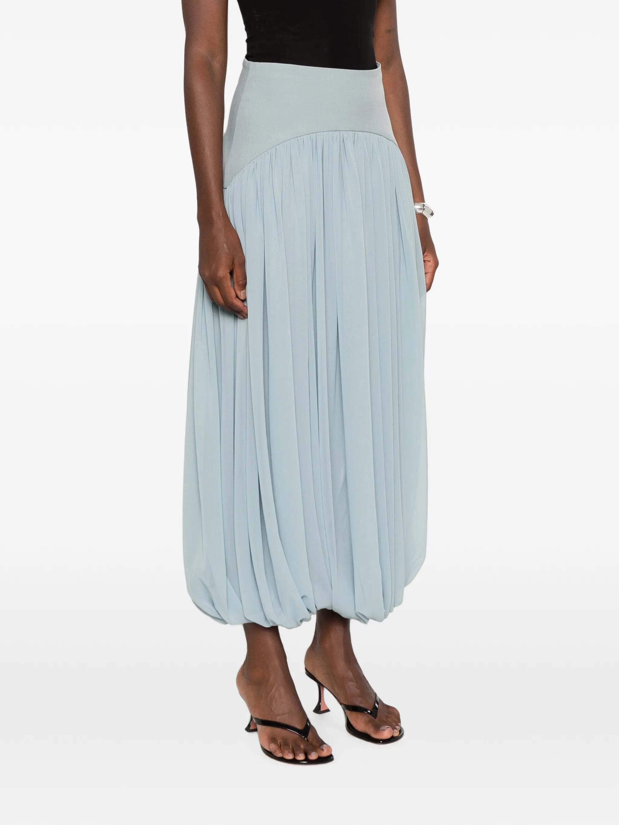 Abadia Suri pleated midi skirt
