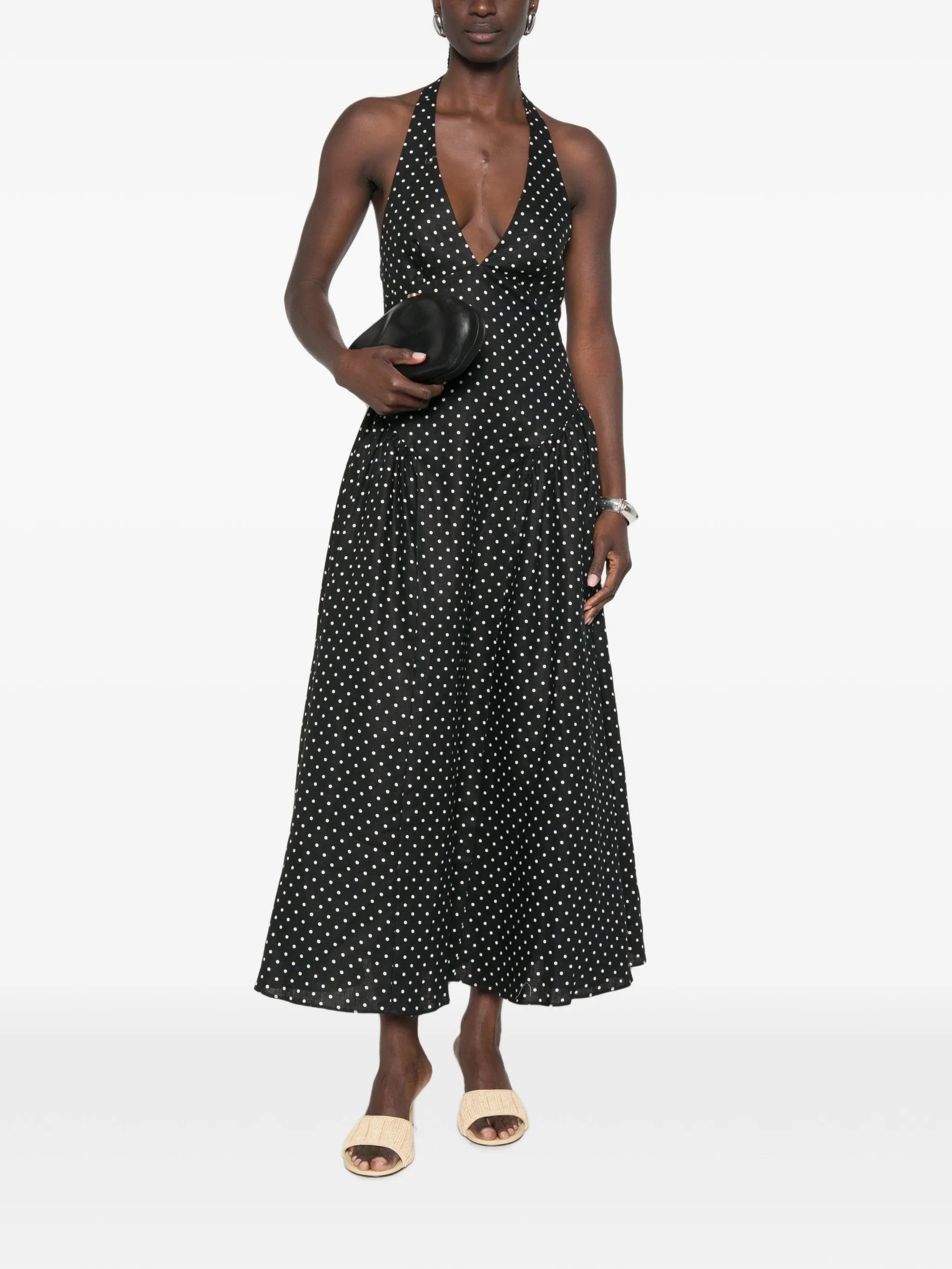 Faithfull La Cala polka - dot midi dress