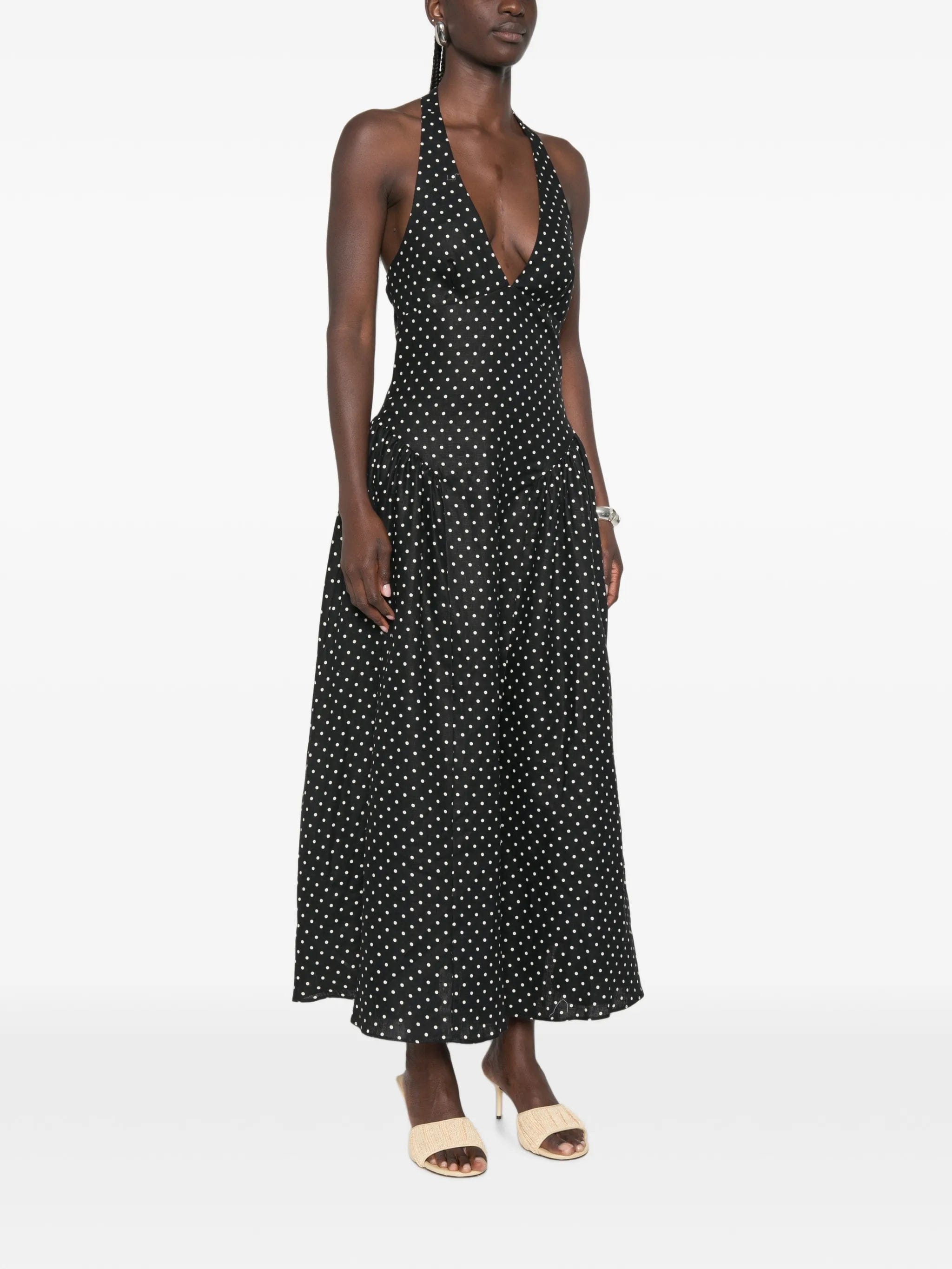 Faithfull La Cala polka - dot midi dress