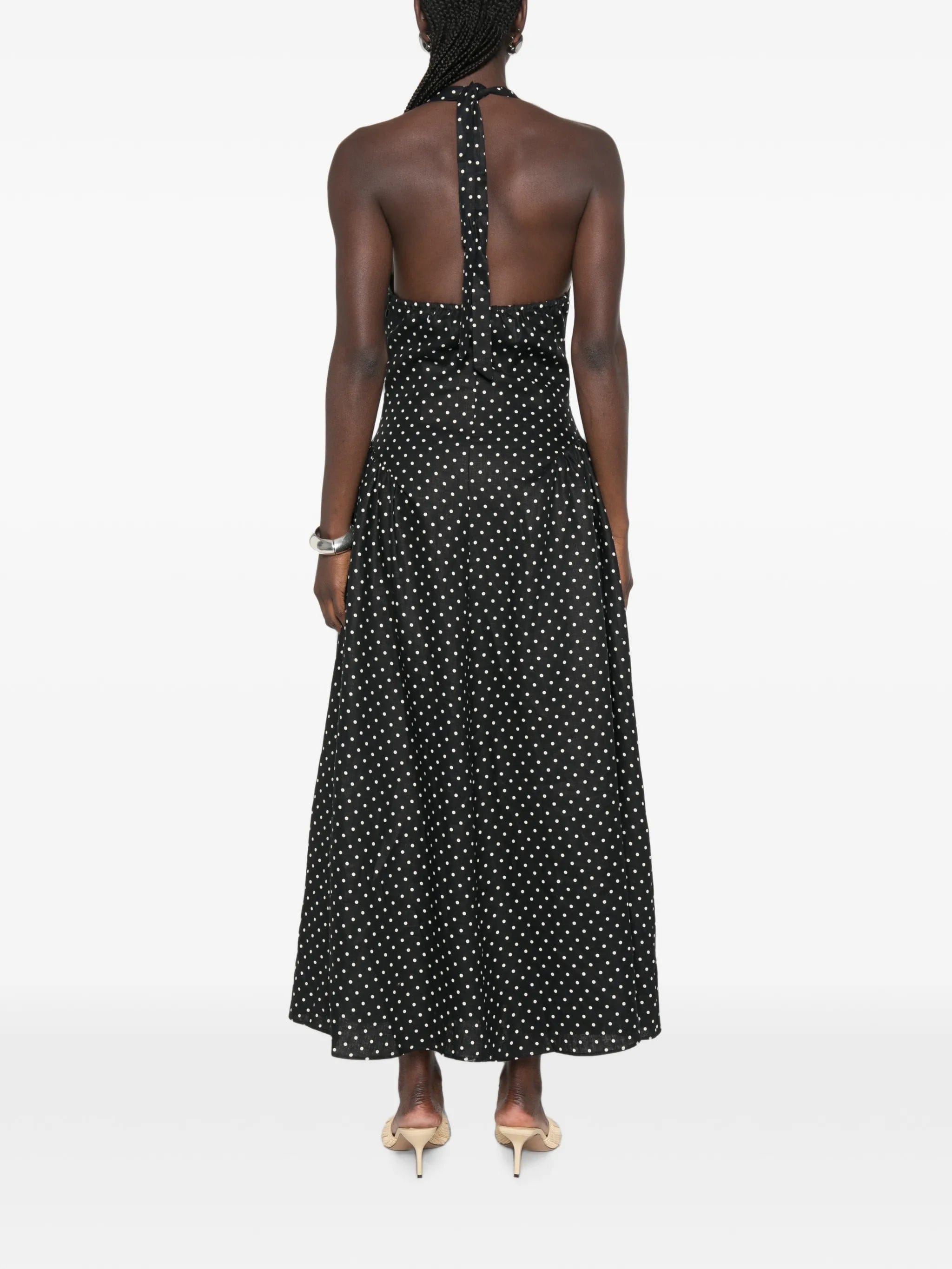 Faithfull La Cala polka - dot midi dress