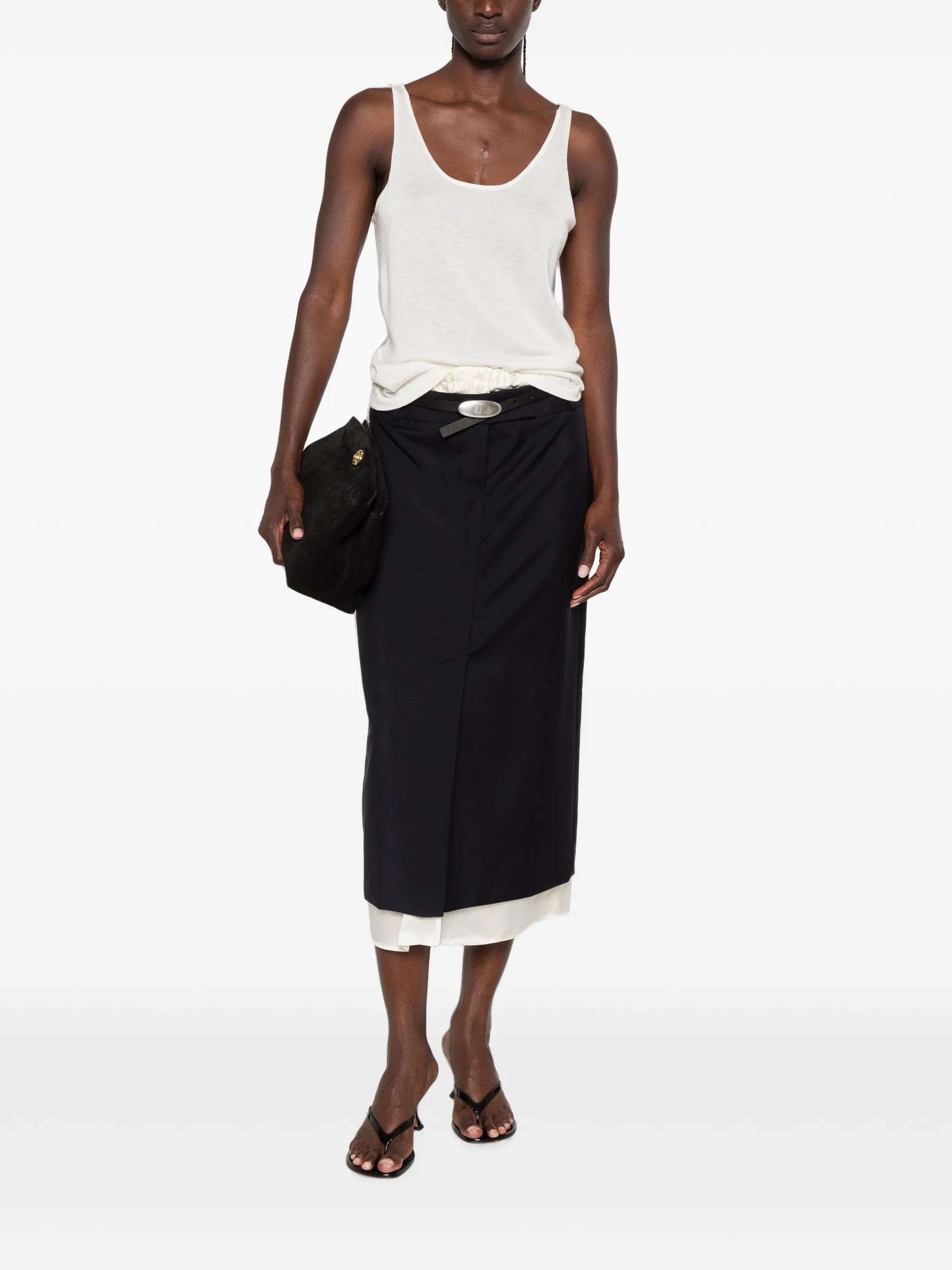 Róhe boxer - detailed layered skirt