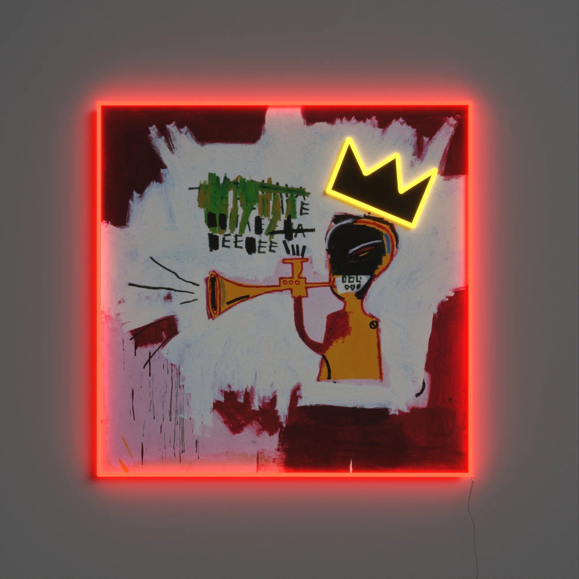 Yellowpop Trumpet Painting YP x Jean Michel Basquiat - Neon LED