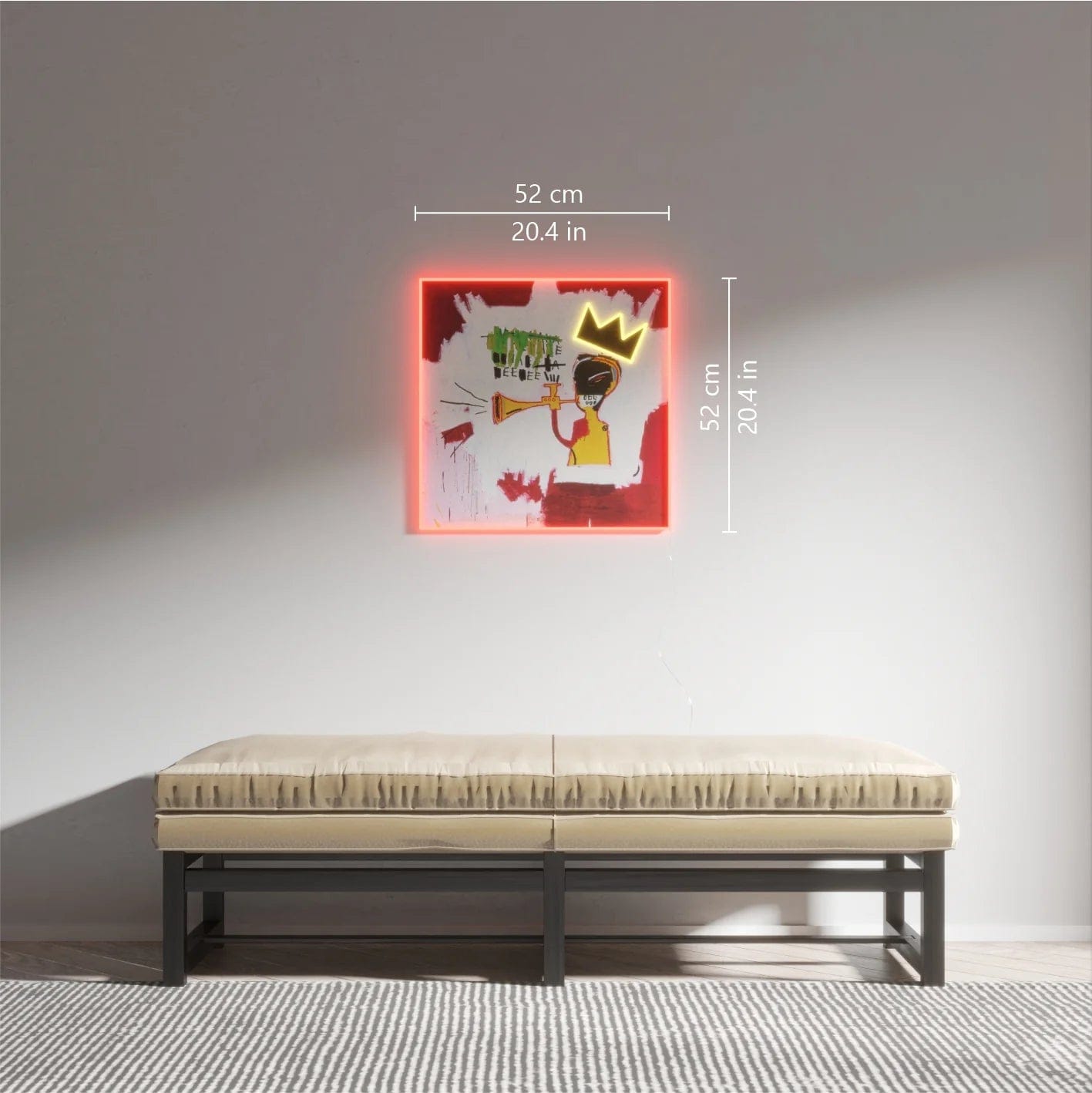 Yellowpop Trumpet Painting YP x Jean Michel Basquiat - Neon LED