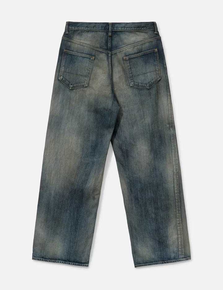 Ancellm Aging Middle Straight 5P Denim Pants