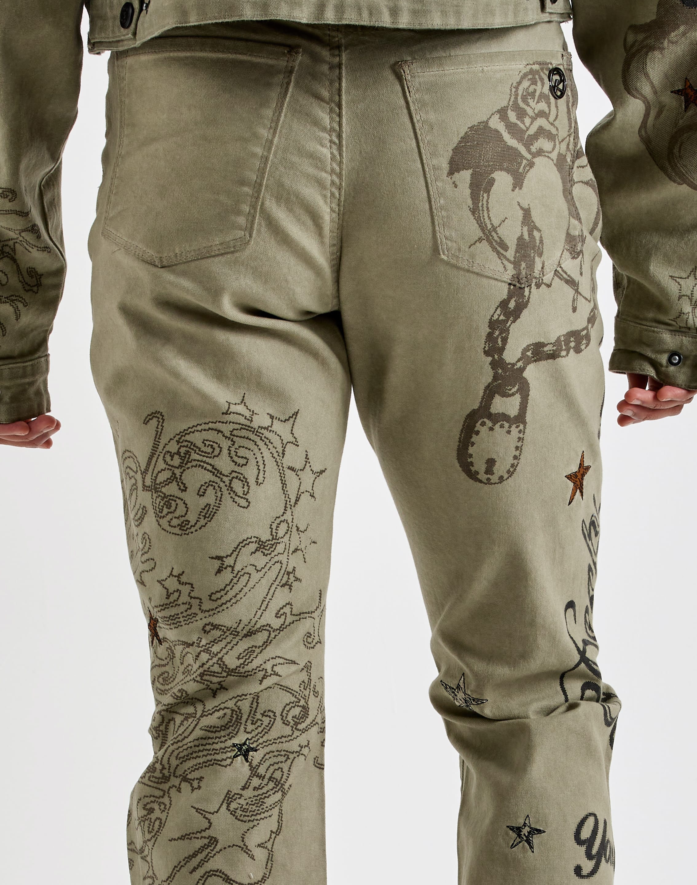 Smoke Rise Embroidered Printed Pants