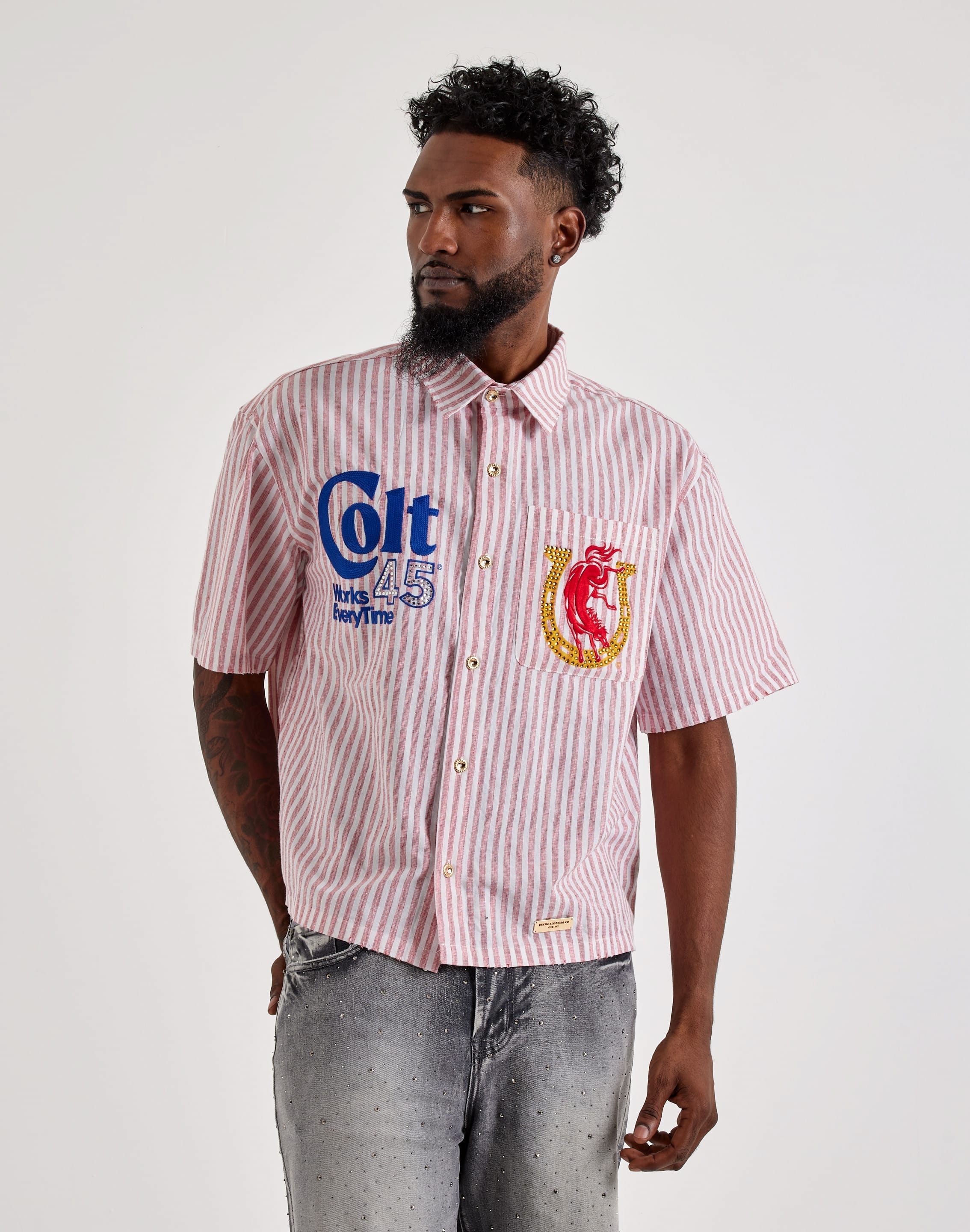 Preme Colt 45 Woven Short - Sleeve Button Shirt