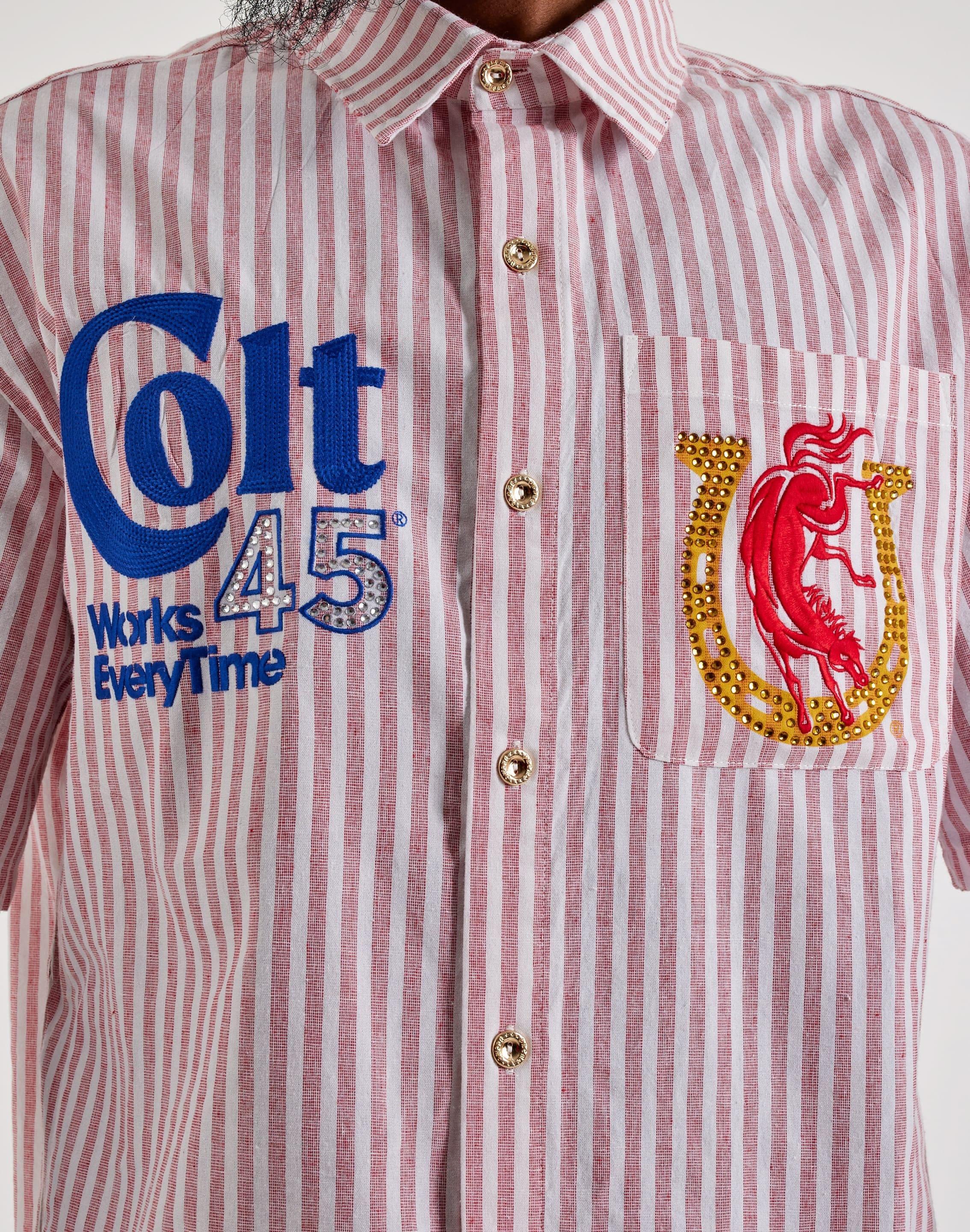 Preme Colt 45 Woven Short - Sleeve Button Shirt