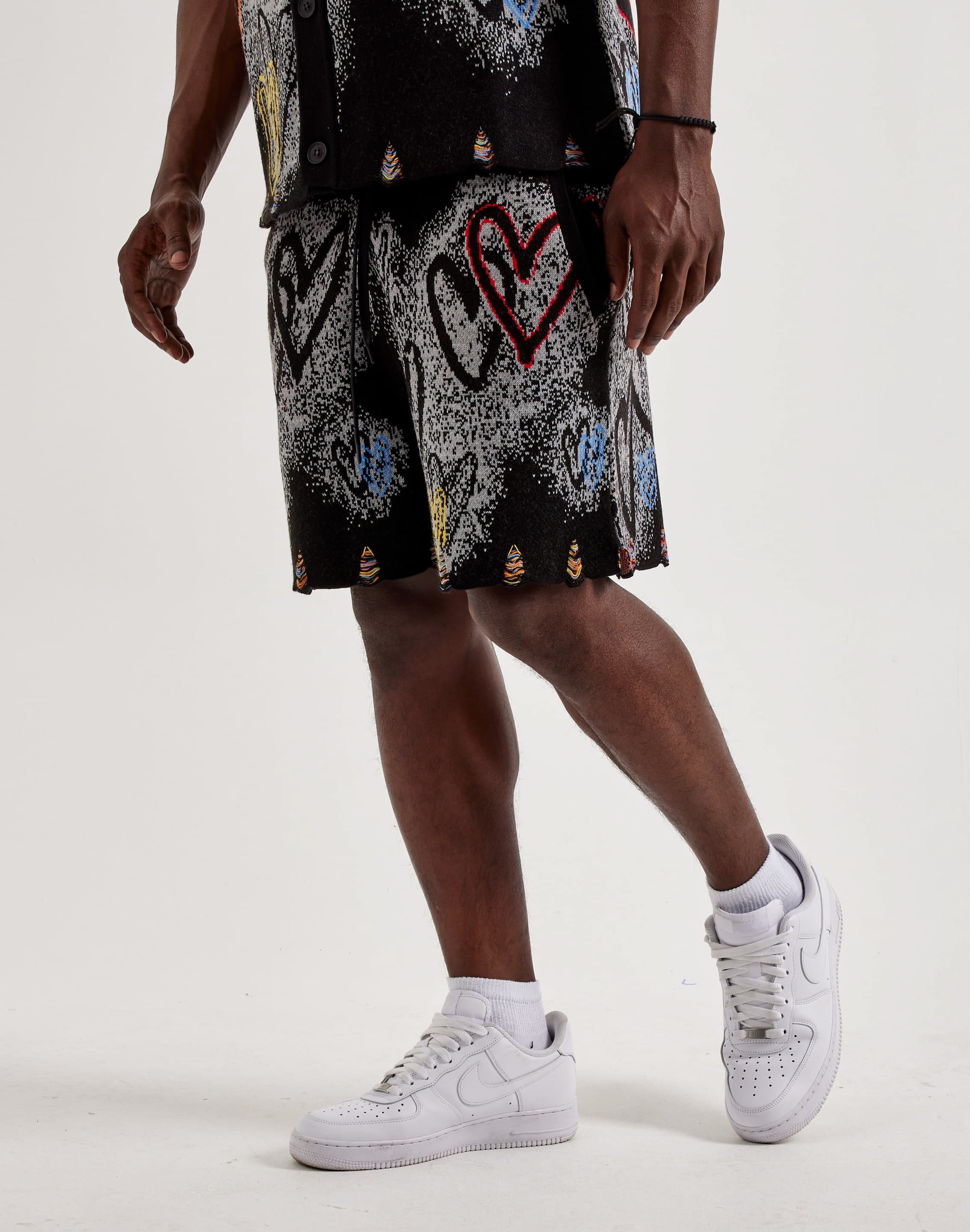Chapter by Kohli Black Heart Knit Shorts