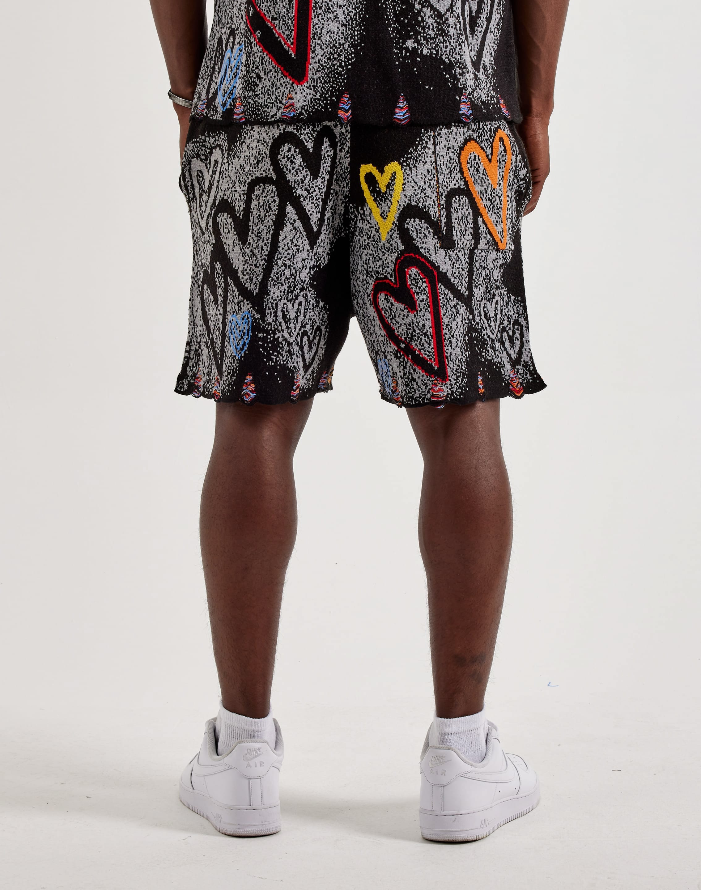Chapter by Kohli Black Heart Knit Shorts