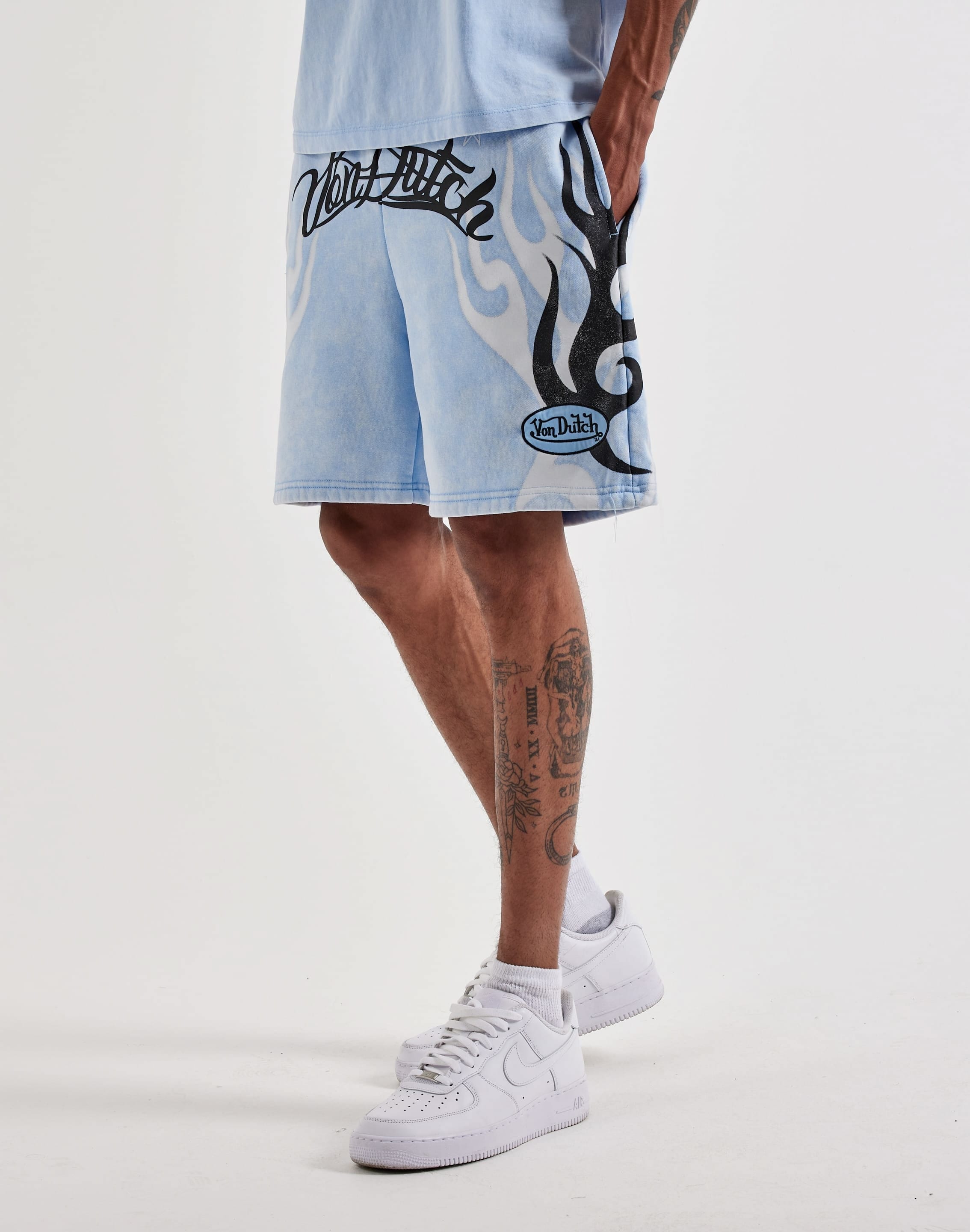 Von Dutch Acid Wash OG Fleece Shorts