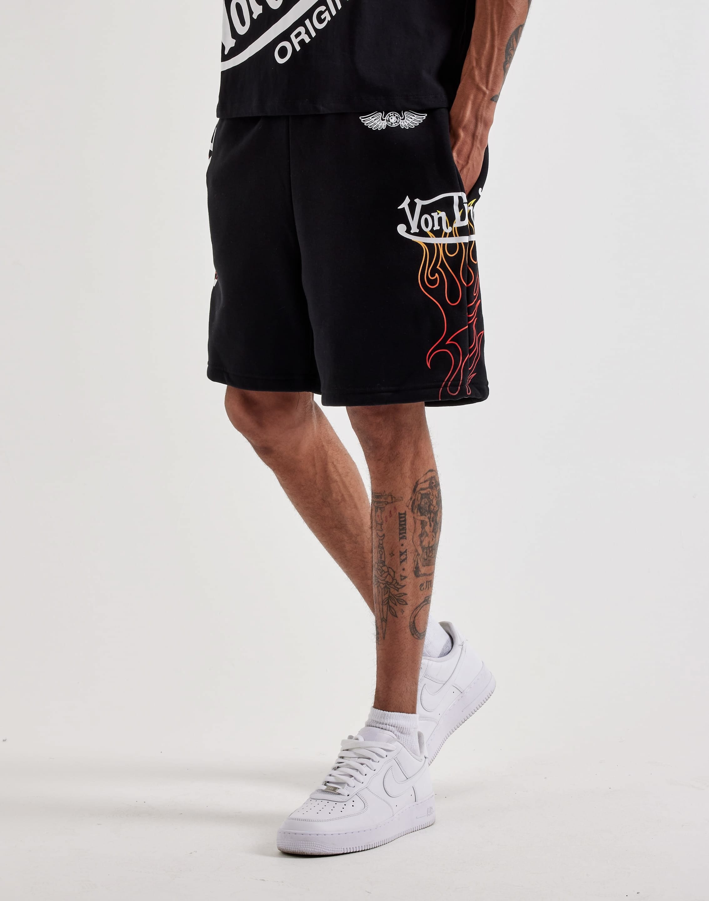 Von Dutch Originals Flame Fleece Shorts