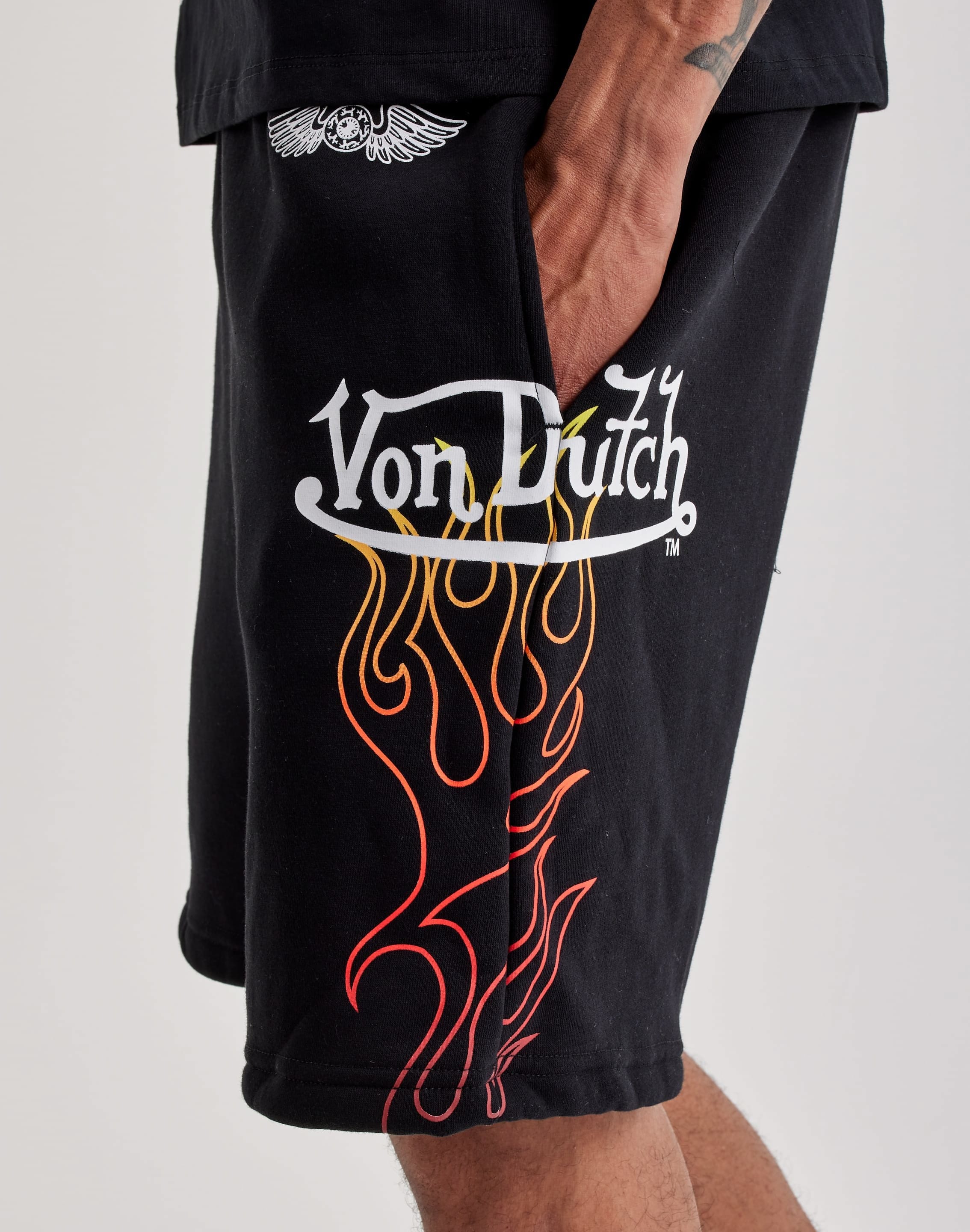 Von Dutch Originals Flame Fleece Shorts