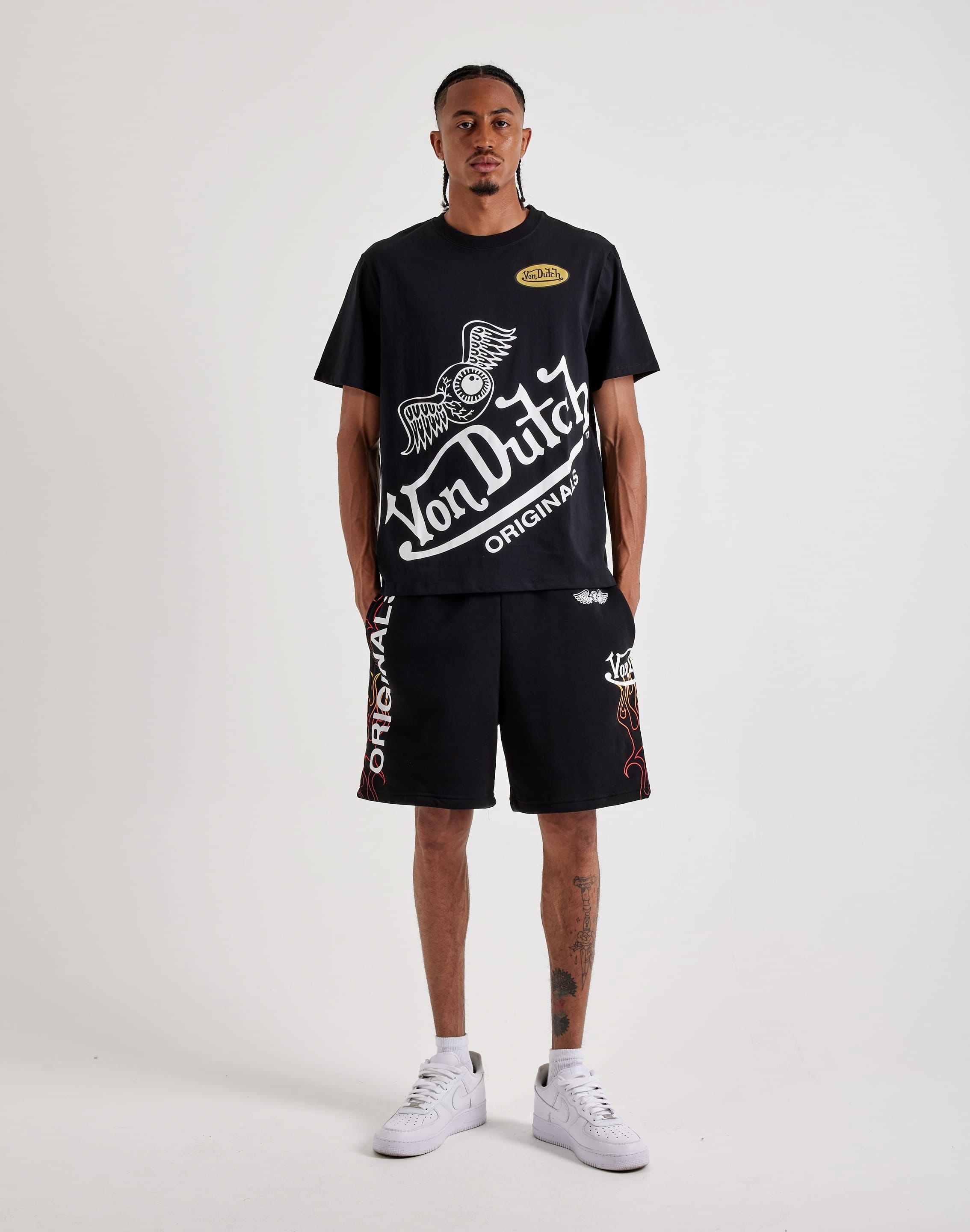 Von Dutch Originals Flame Fleece Shorts