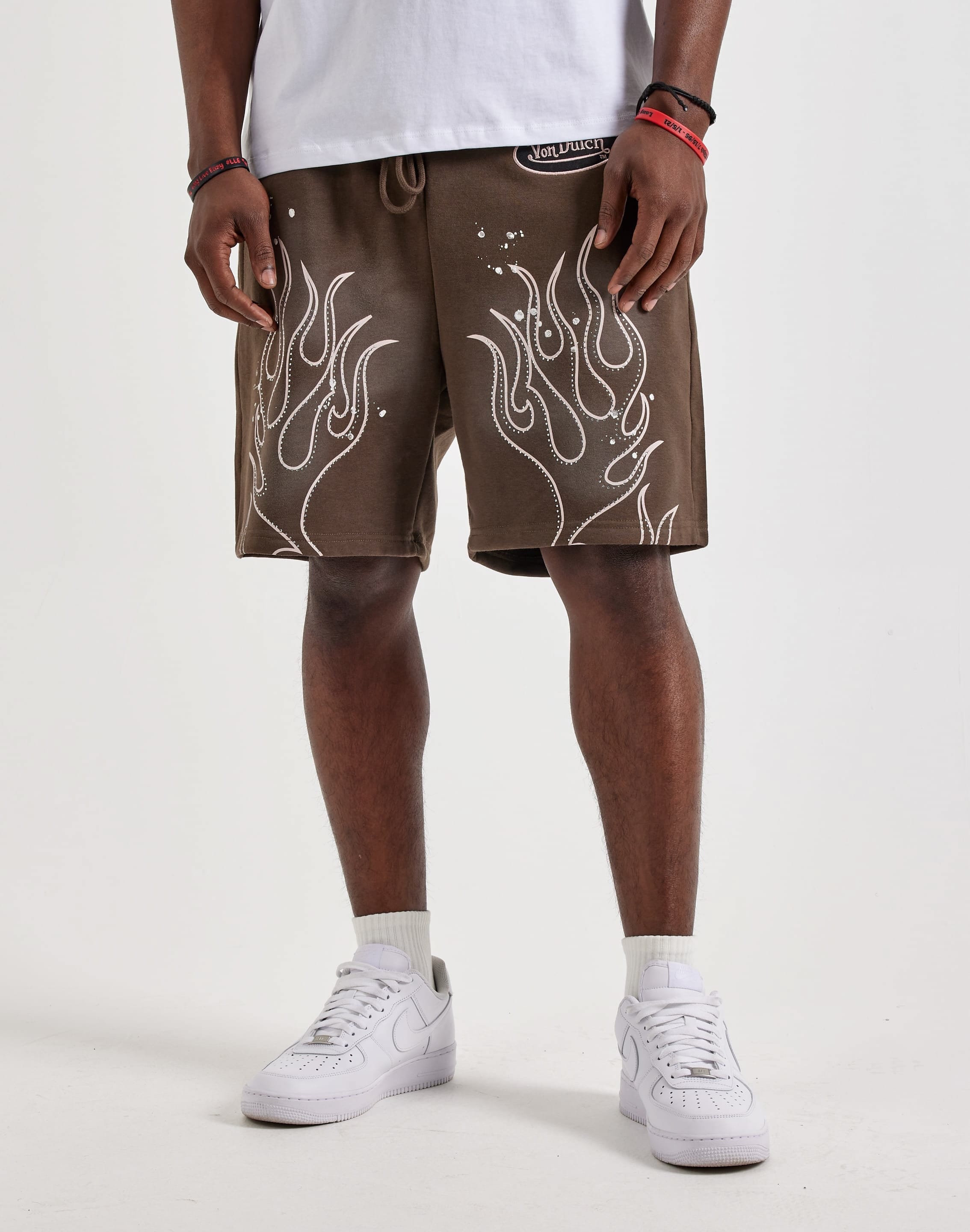 Von Dutch Acid Wash Fleece Sweat Shorts
