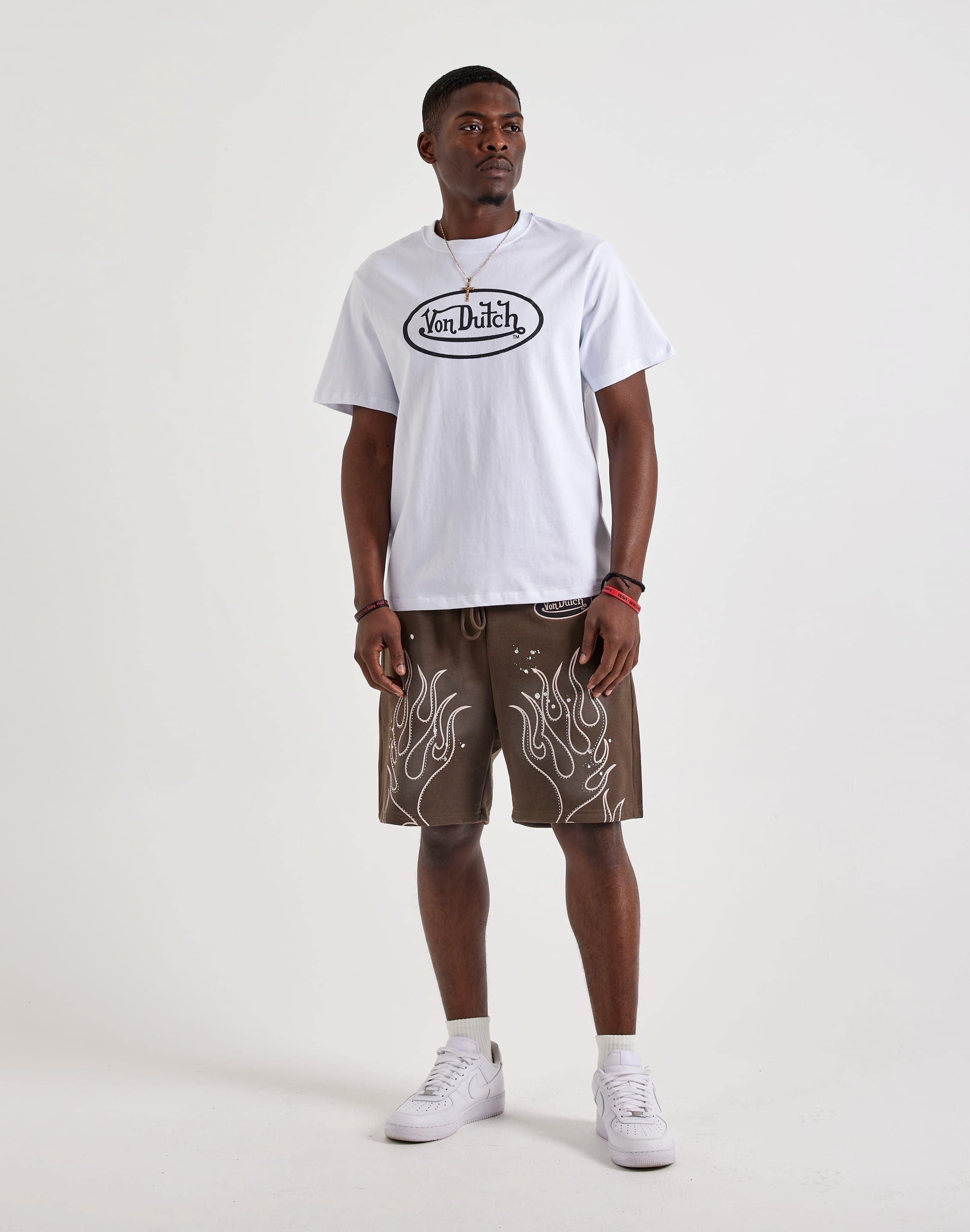 Von Dutch Acid Wash Fleece Sweat Shorts