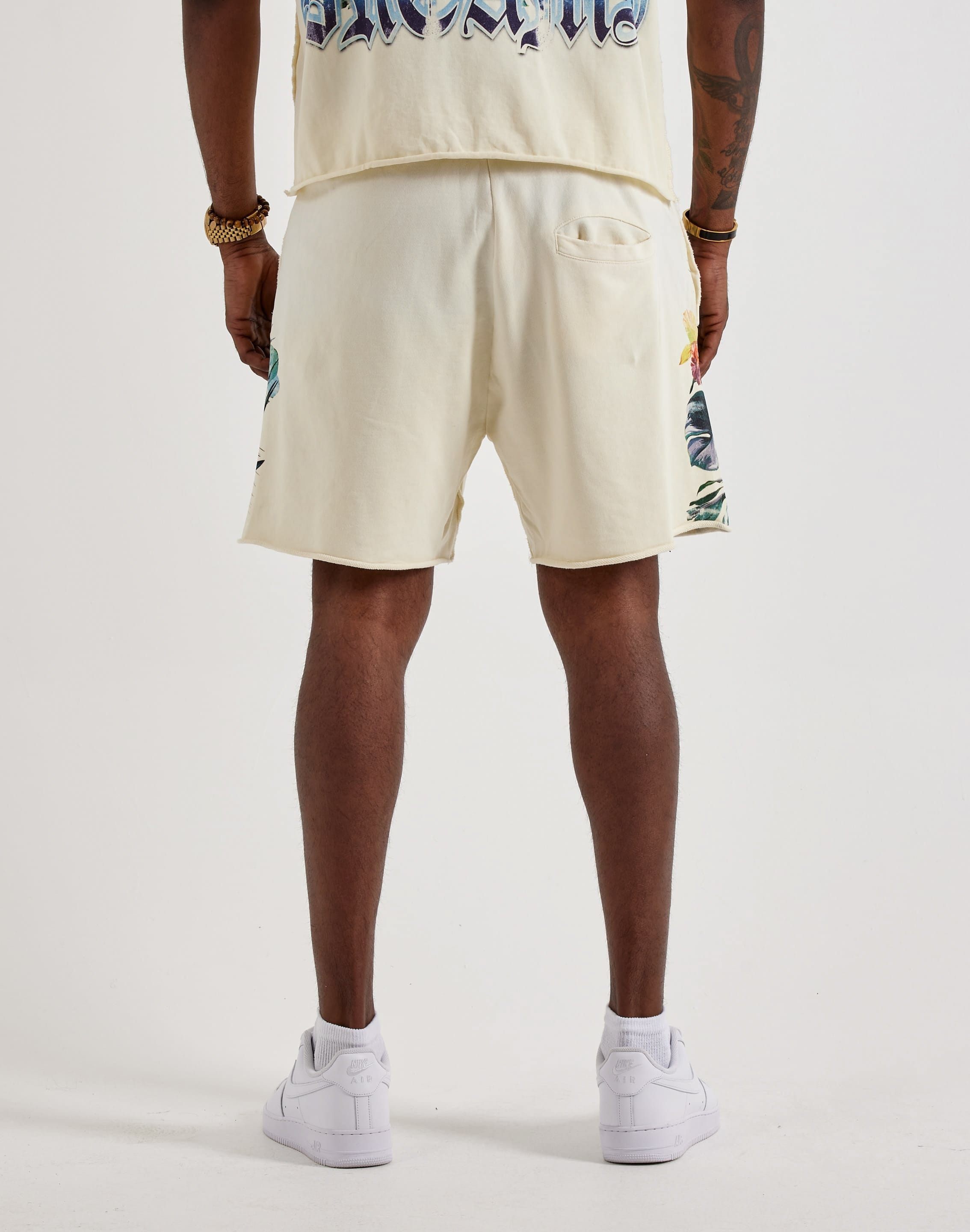 First Row Lost Utopia Rhinestone Fleece Shorts