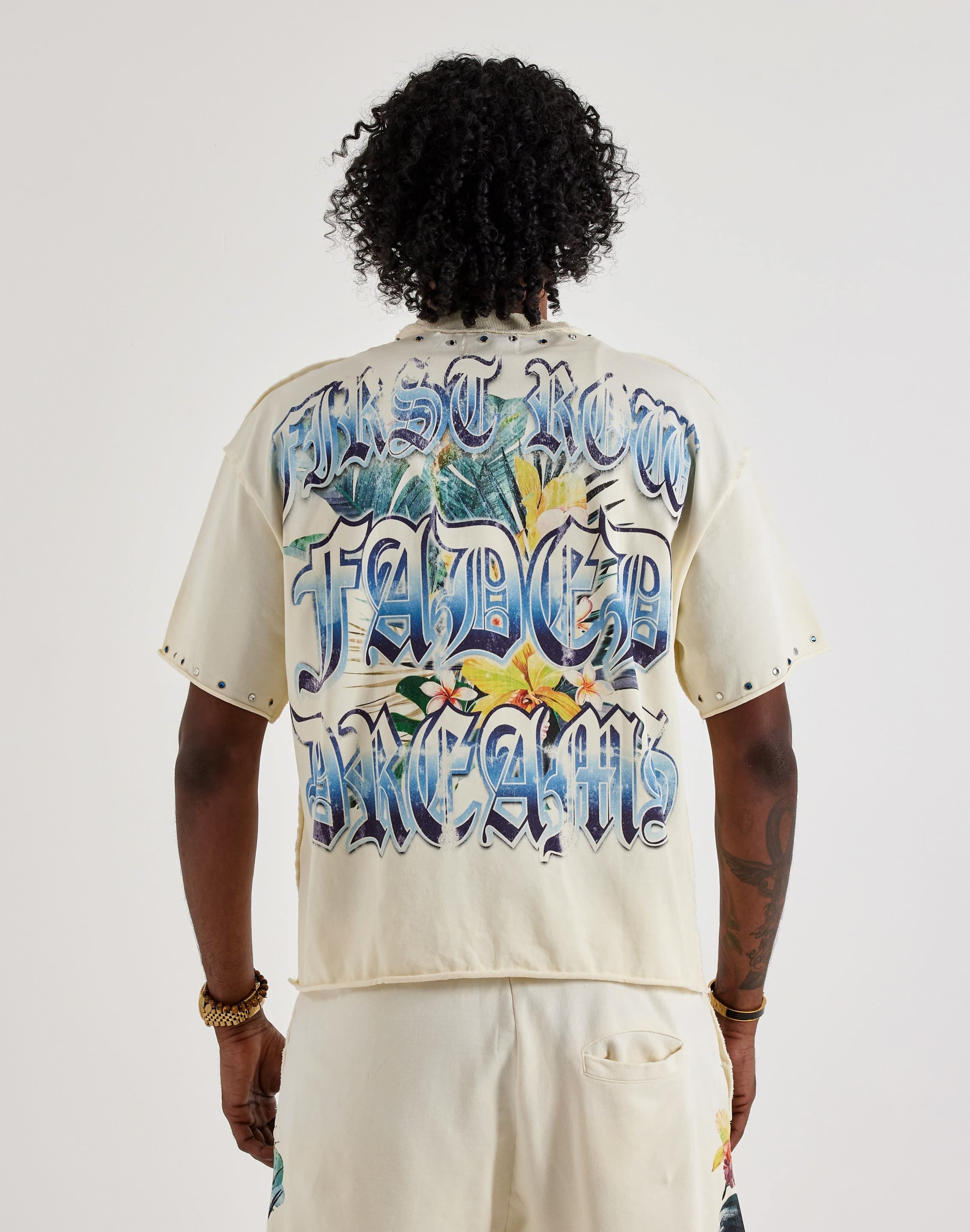 First Row Cropped Lost Utopia Rhinestone T-Shirt