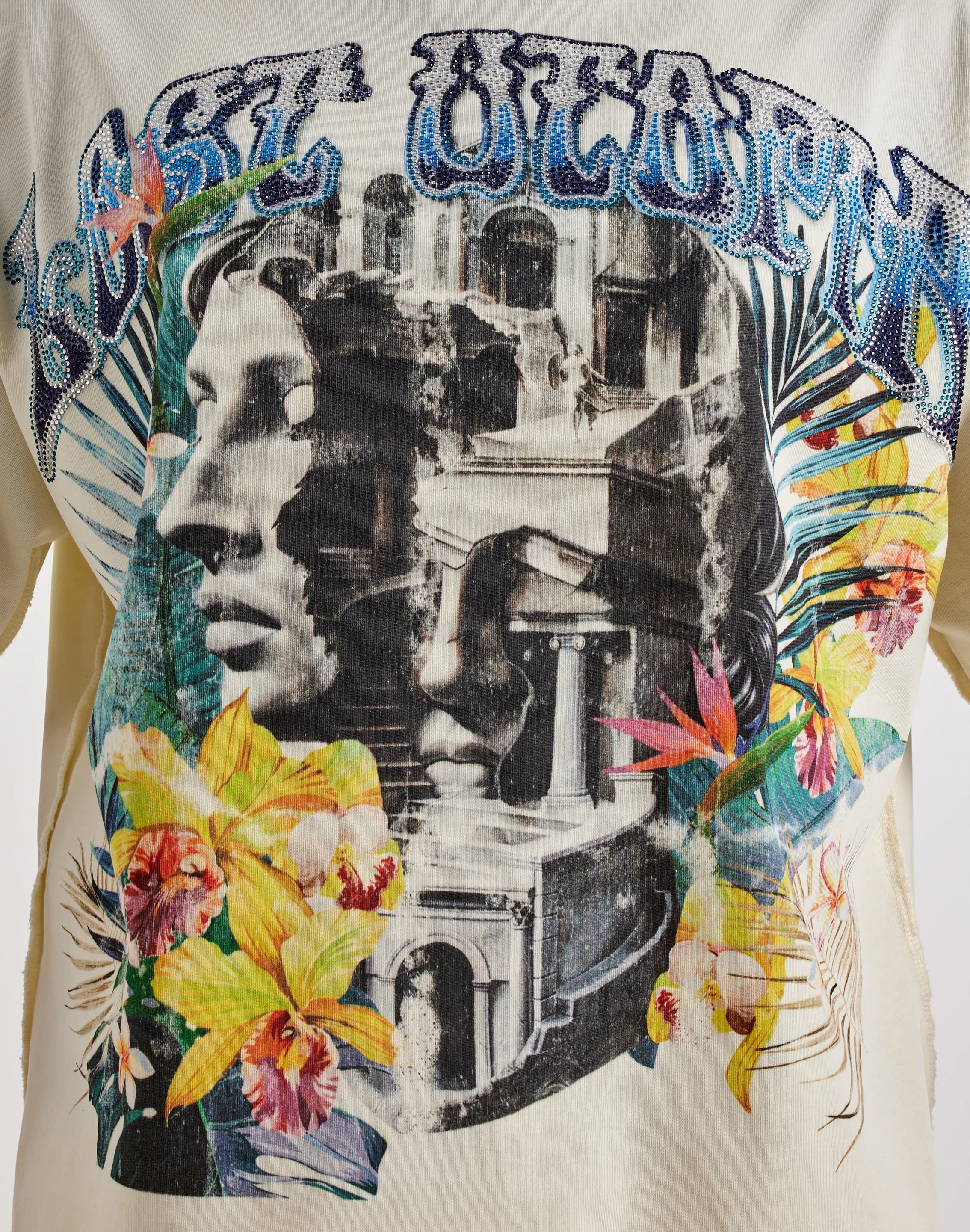 First Row Cropped Lost Utopia Rhinestone T-Shirt
