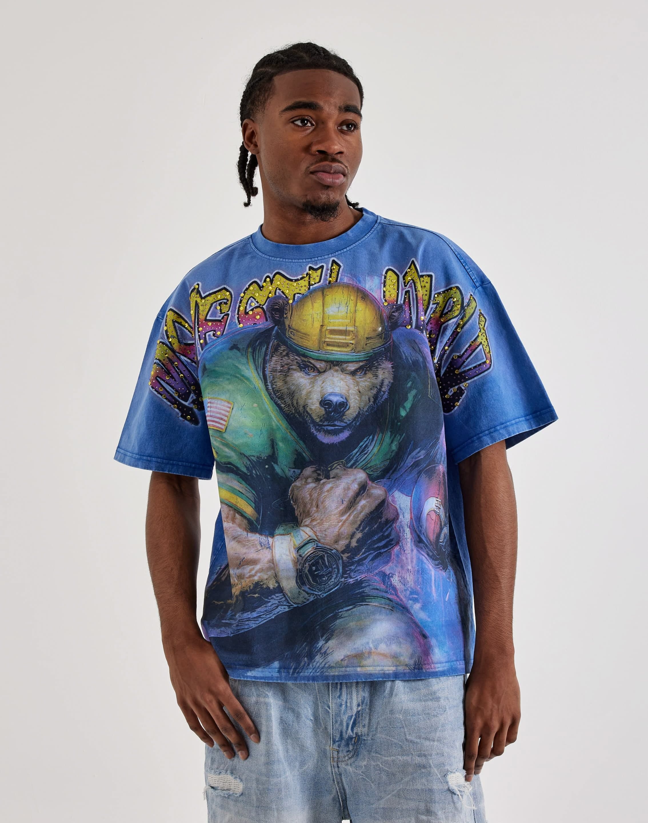 Majestik World Bear Rhinestone T-Shirt