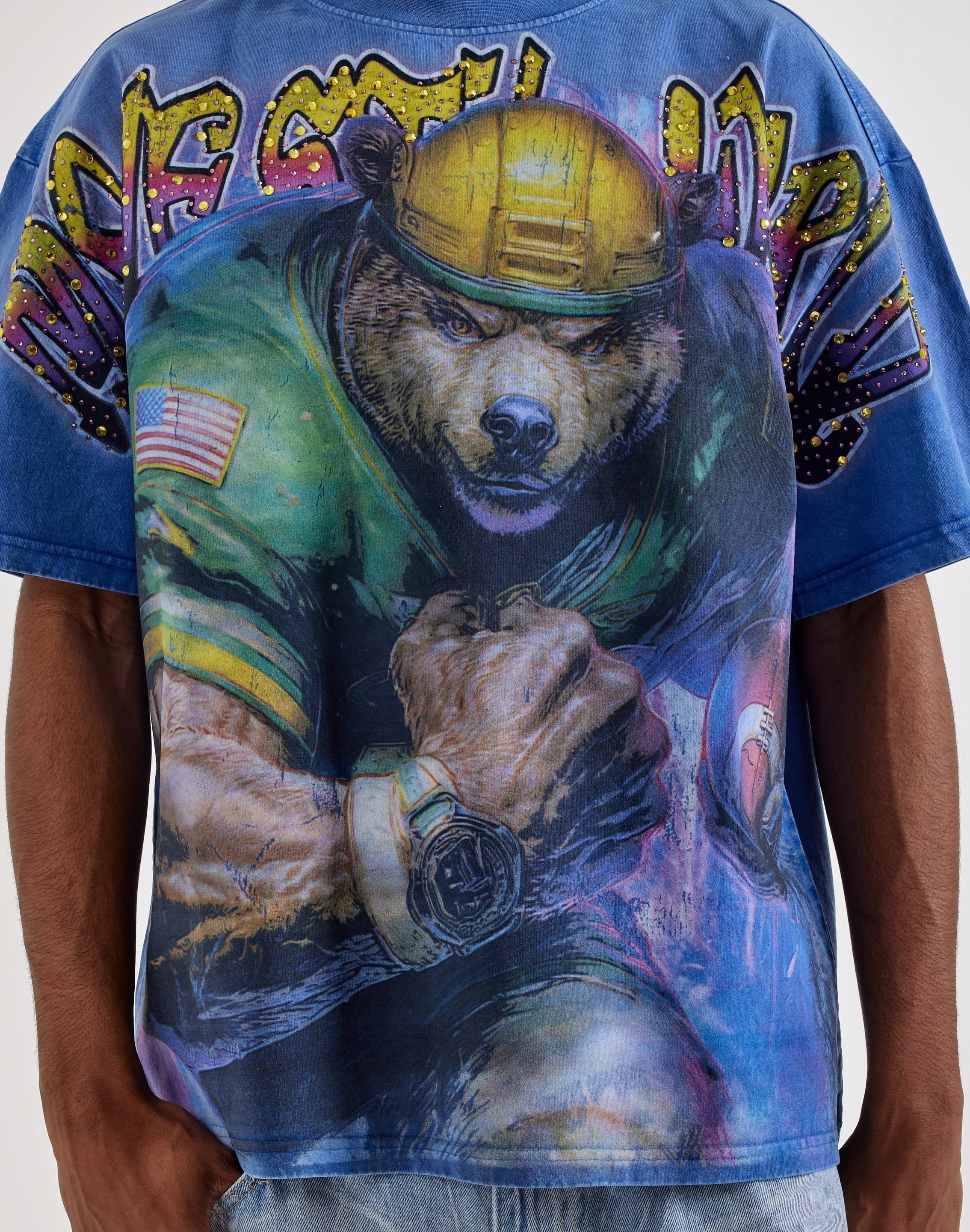 Majestik World Bear Rhinestone T-Shirt