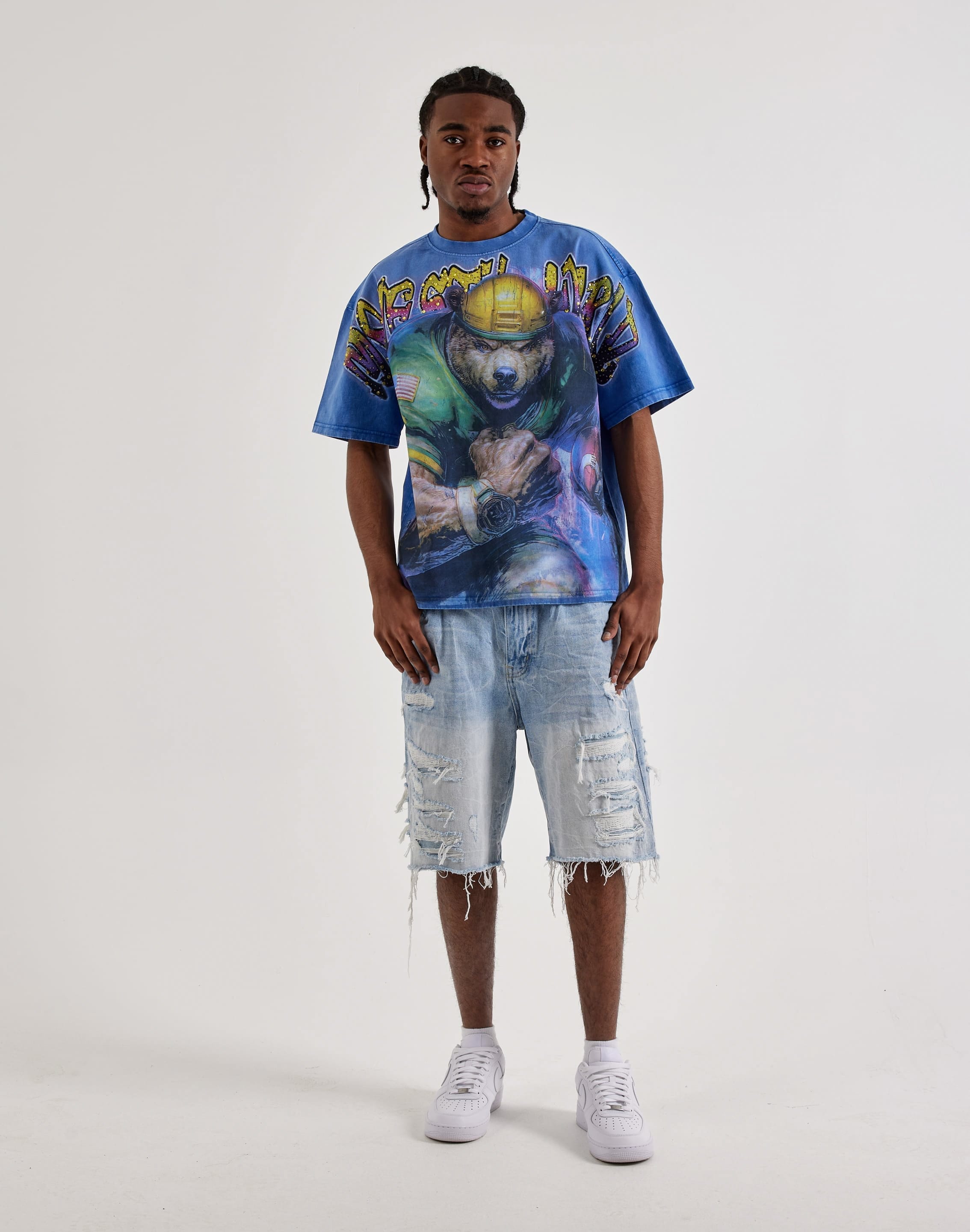 Majestik World Bear Rhinestone T-Shirt