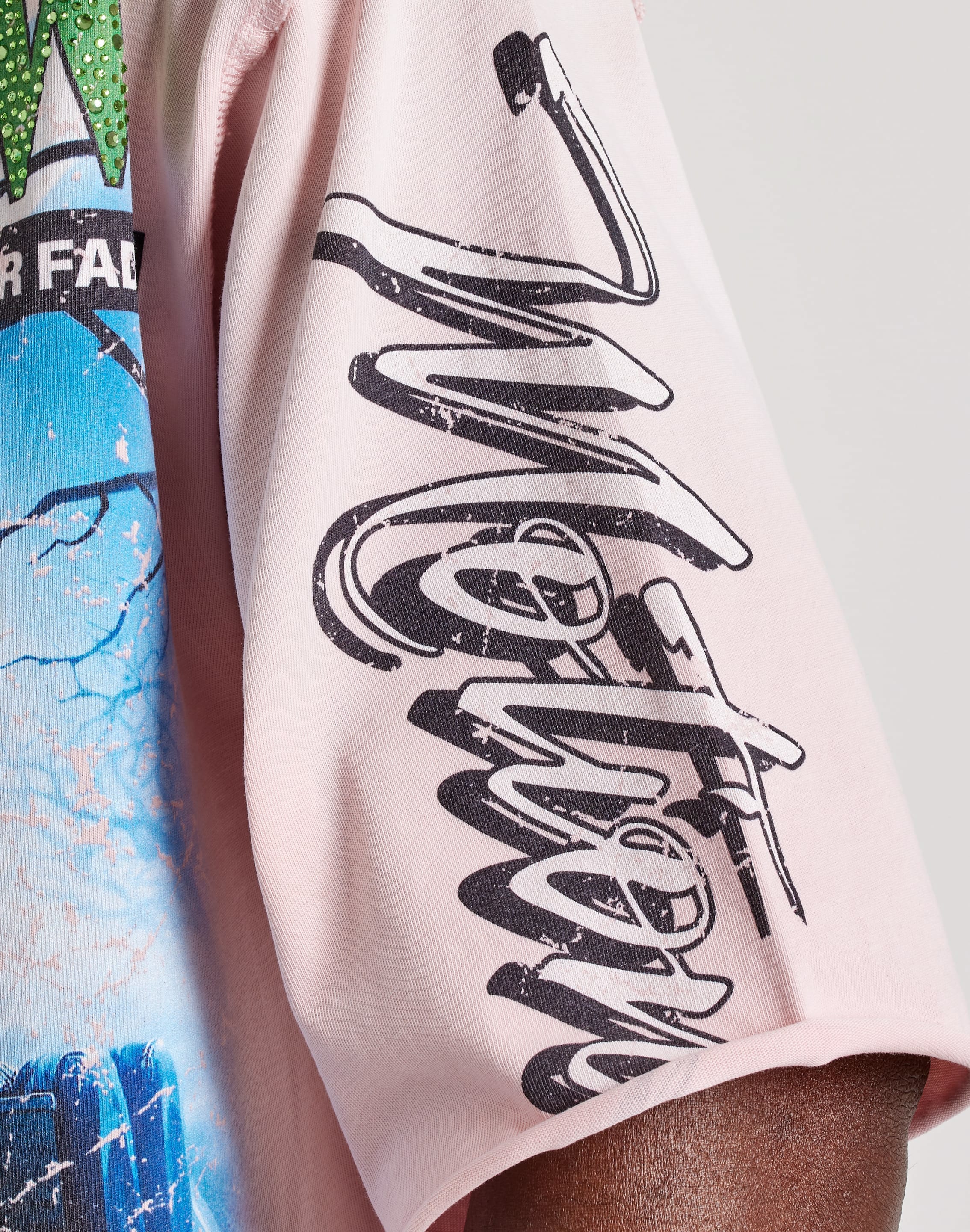 First Row Cropped Fearless Rhinestone T-Shirt