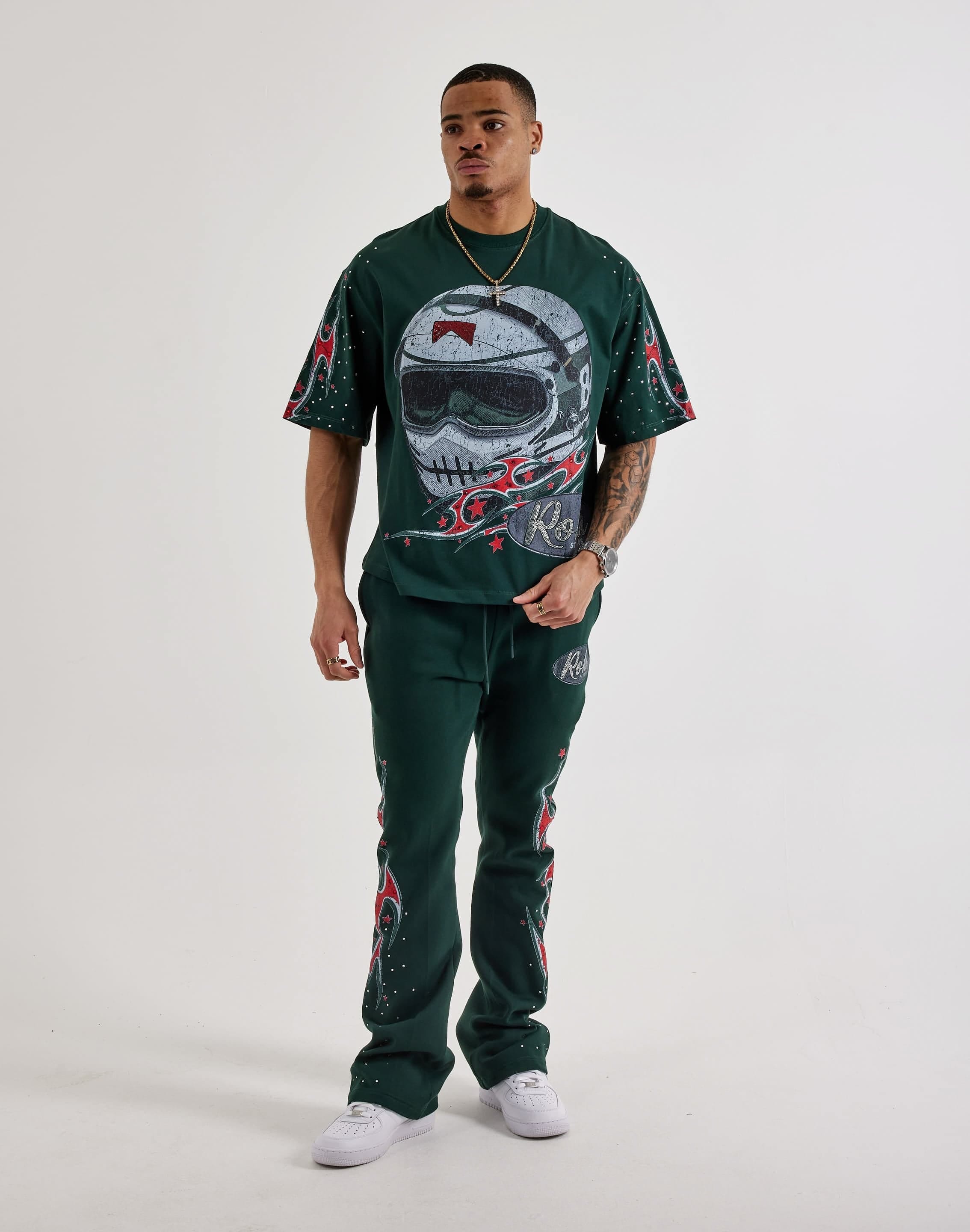 Roku Studio Flames Flared Fleece Pants