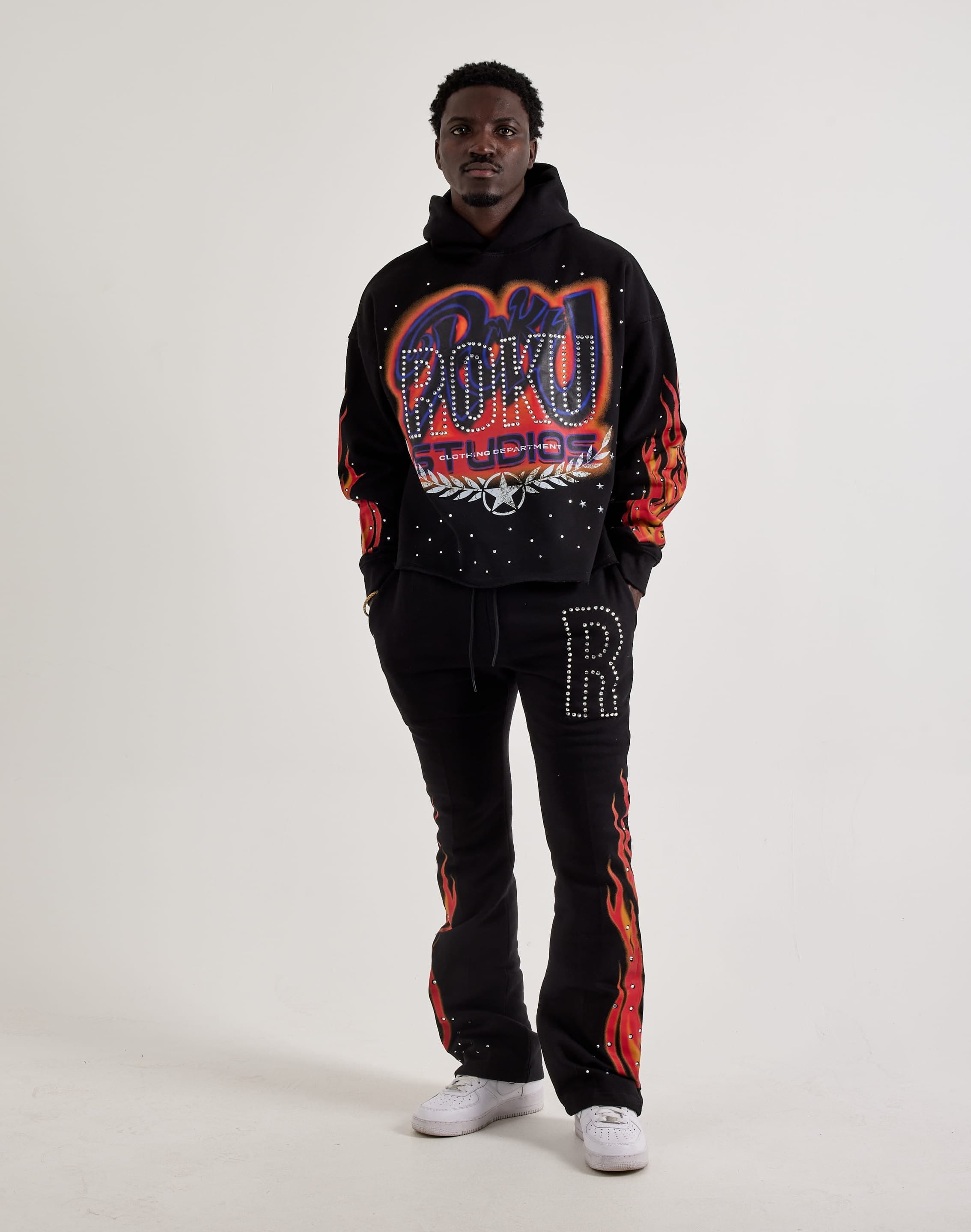 Roku Studio Airbrush Flame Pants