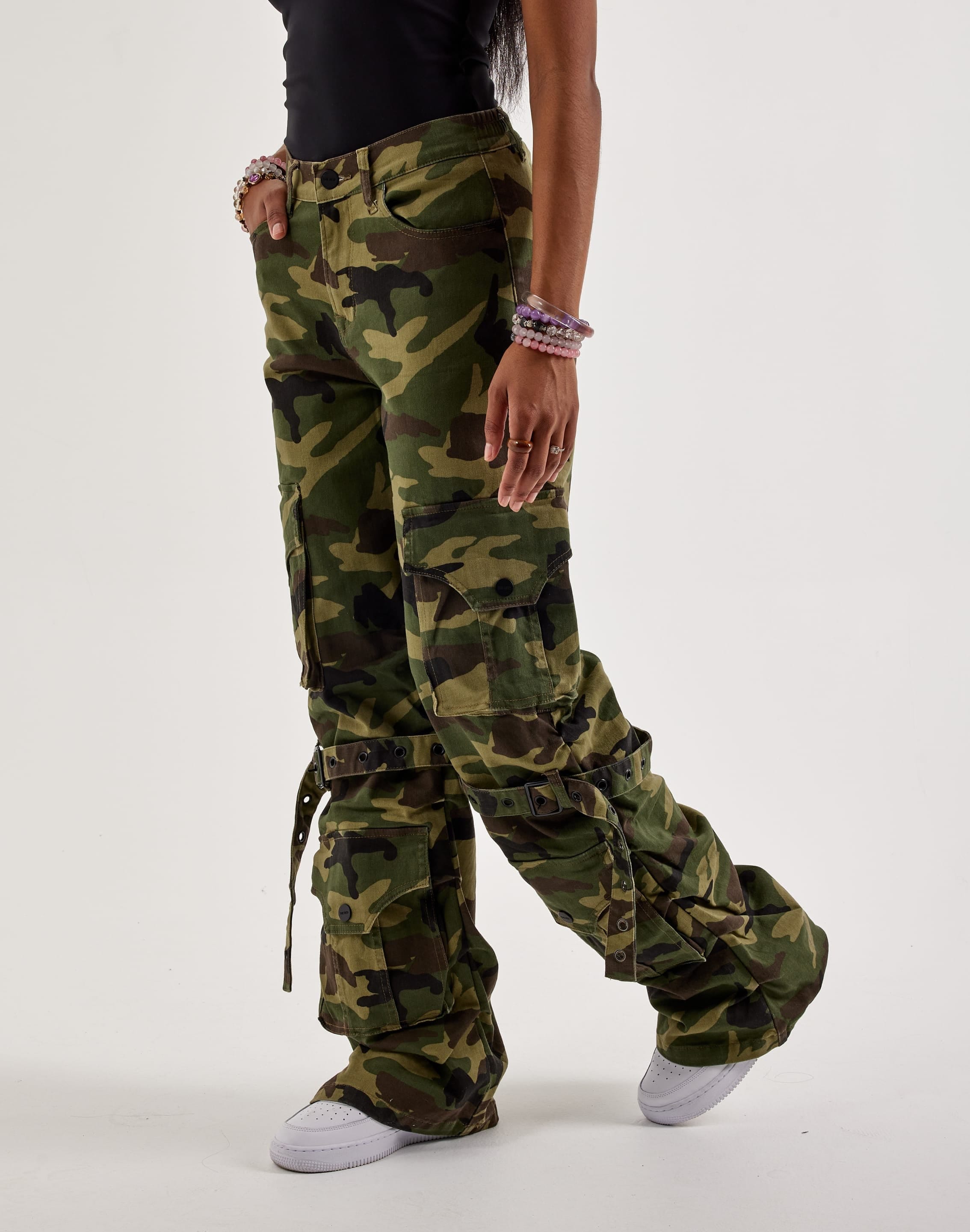 Smoke Rise Woodland Camo Wide - Leg Cargo Pants