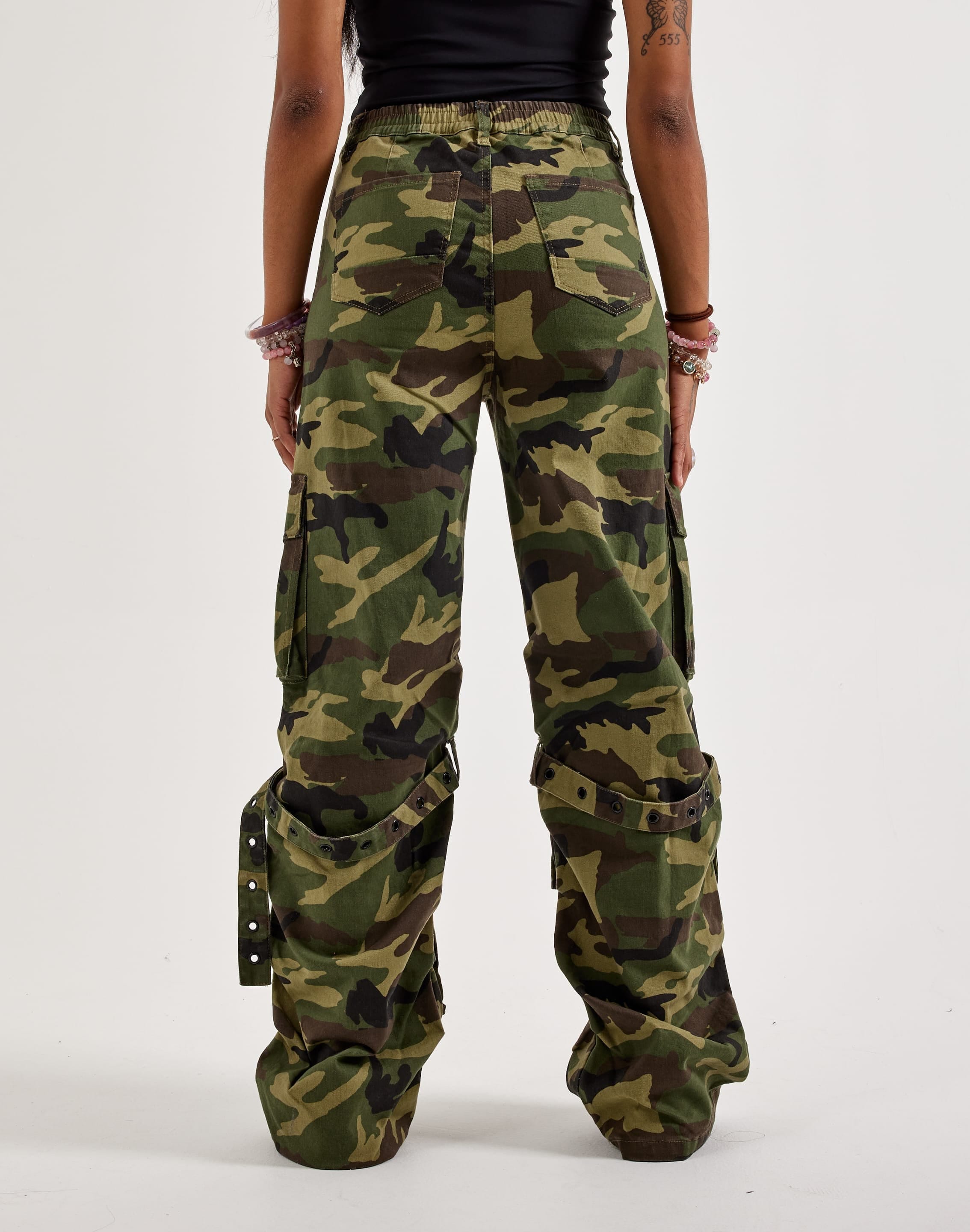 Smoke Rise Woodland Camo Wide - Leg Cargo Pants