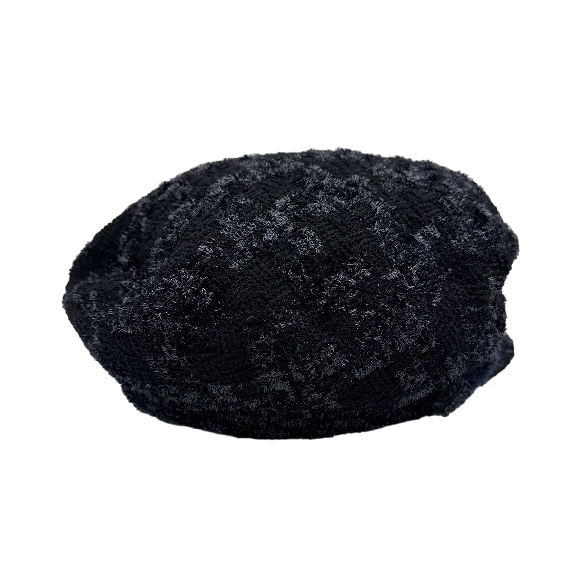 Luxury Promise Japan CHANEL HAT COCOMARK TWEED BLACK NAVY WOOL M ACCESSORY 90320166