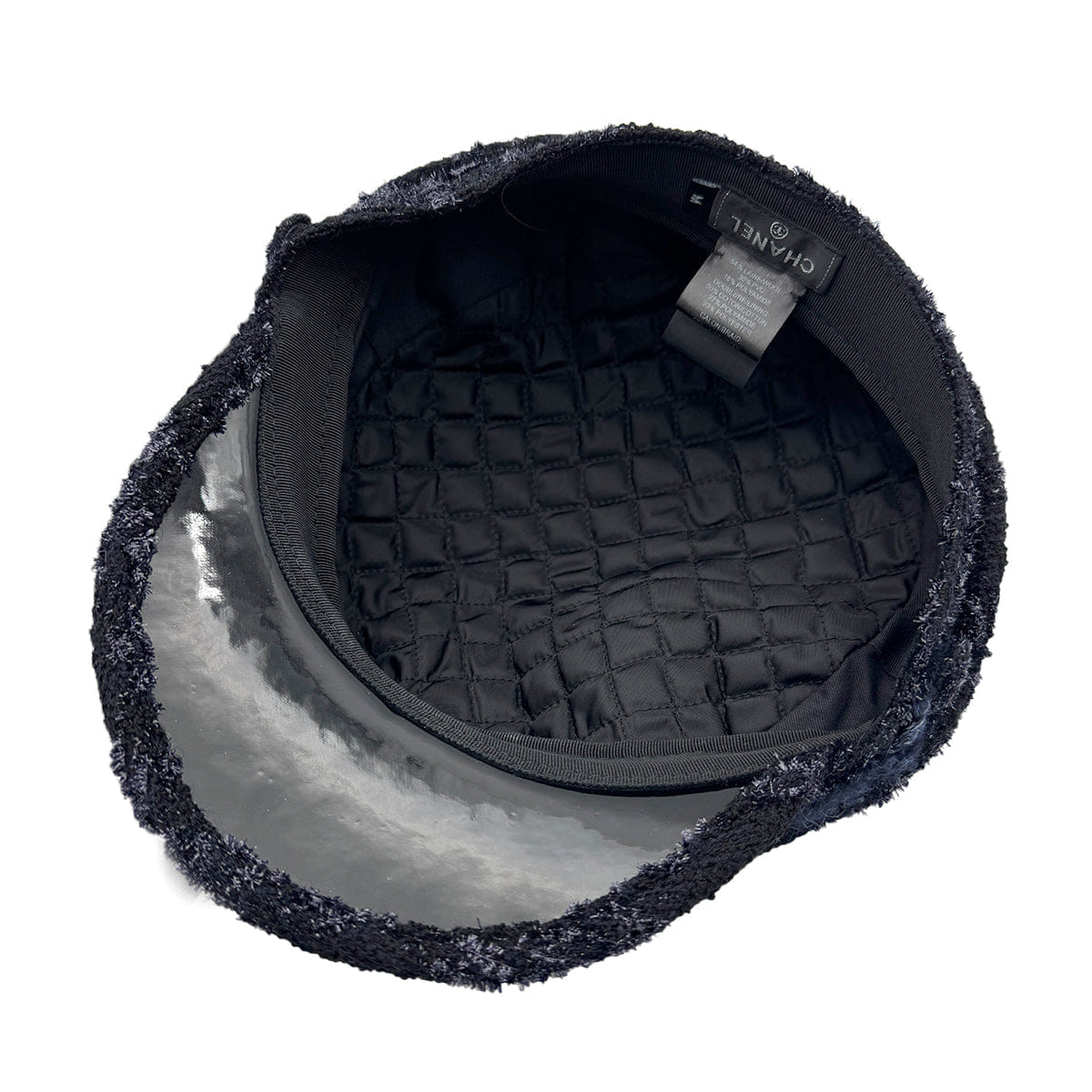 Luxury Promise Japan CHANEL HAT COCOMARK TWEED BLACK NAVY WOOL M ACCESSORY 90320166