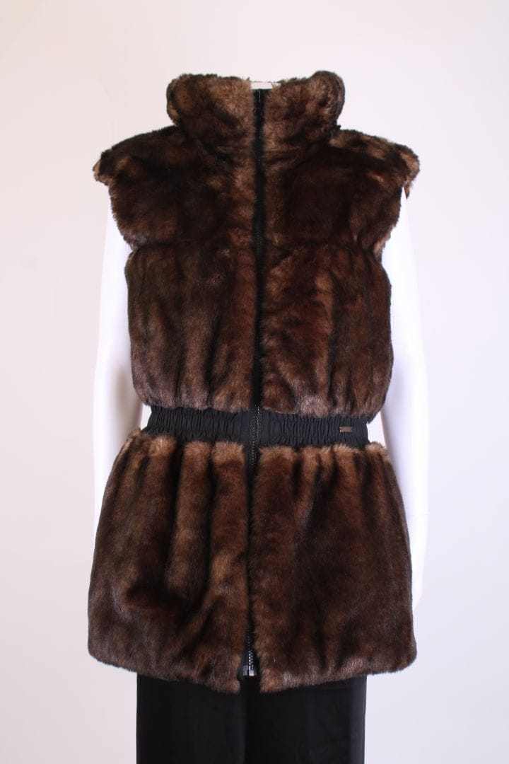 Junior Galtier Faux Fur Reversible Gilet Black/ Brown S