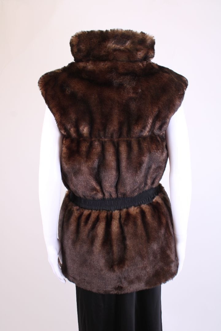 Junior Galtier Faux Fur Reversible Gilet Black/ Brown S