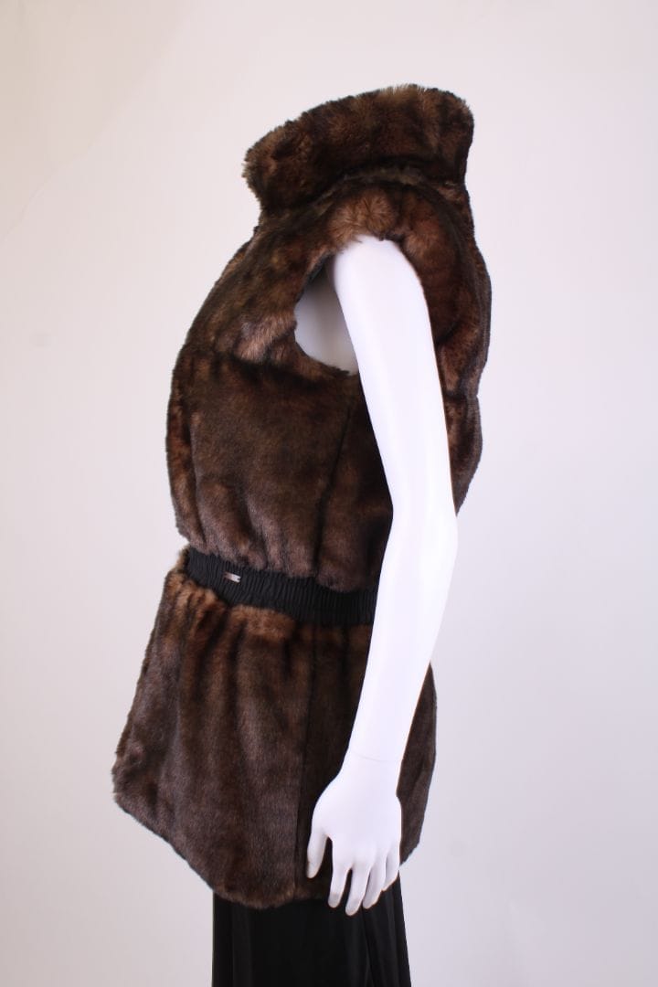 Junior Galtier Faux Fur Reversible Gilet Black/ Brown S