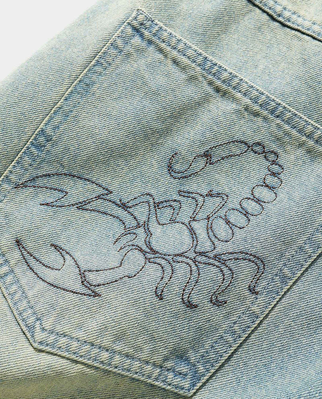 Butter Goods - Scorpion Stitch Denim Jeans - Tinted Light Blue