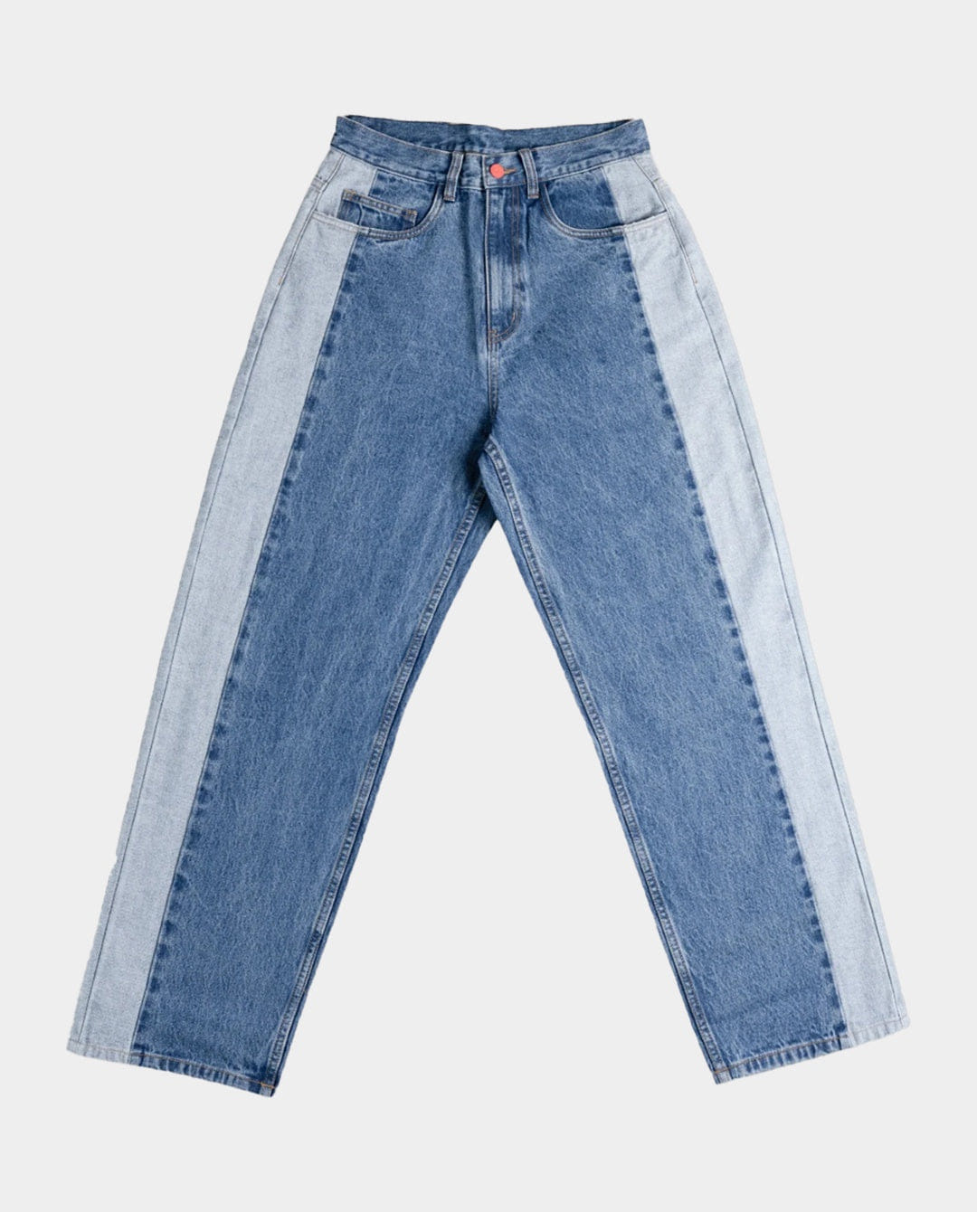 Bewider - Super Loose Jeans - Blue with Side Panel/Tabacco Stitching