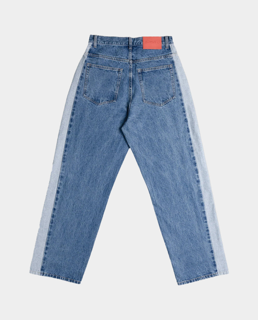 Bewider - Super Loose Jeans - Blue with Side Panel/Tabacco Stitching