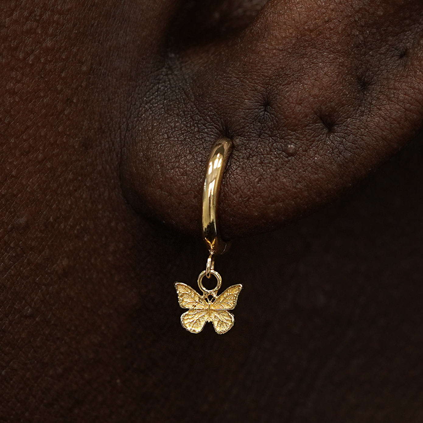 Automic Gold Studio Mini Butterfly Dangle Hoop
