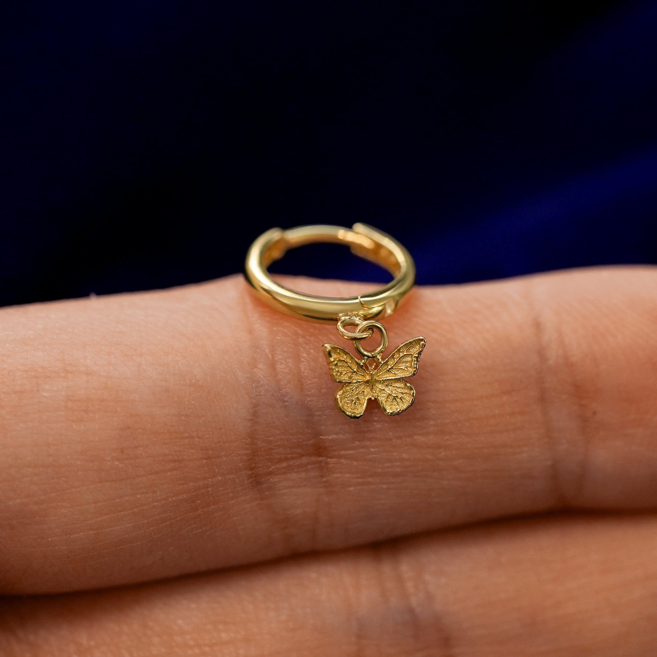 Automic Gold Studio Mini Butterfly Dangle Hoop