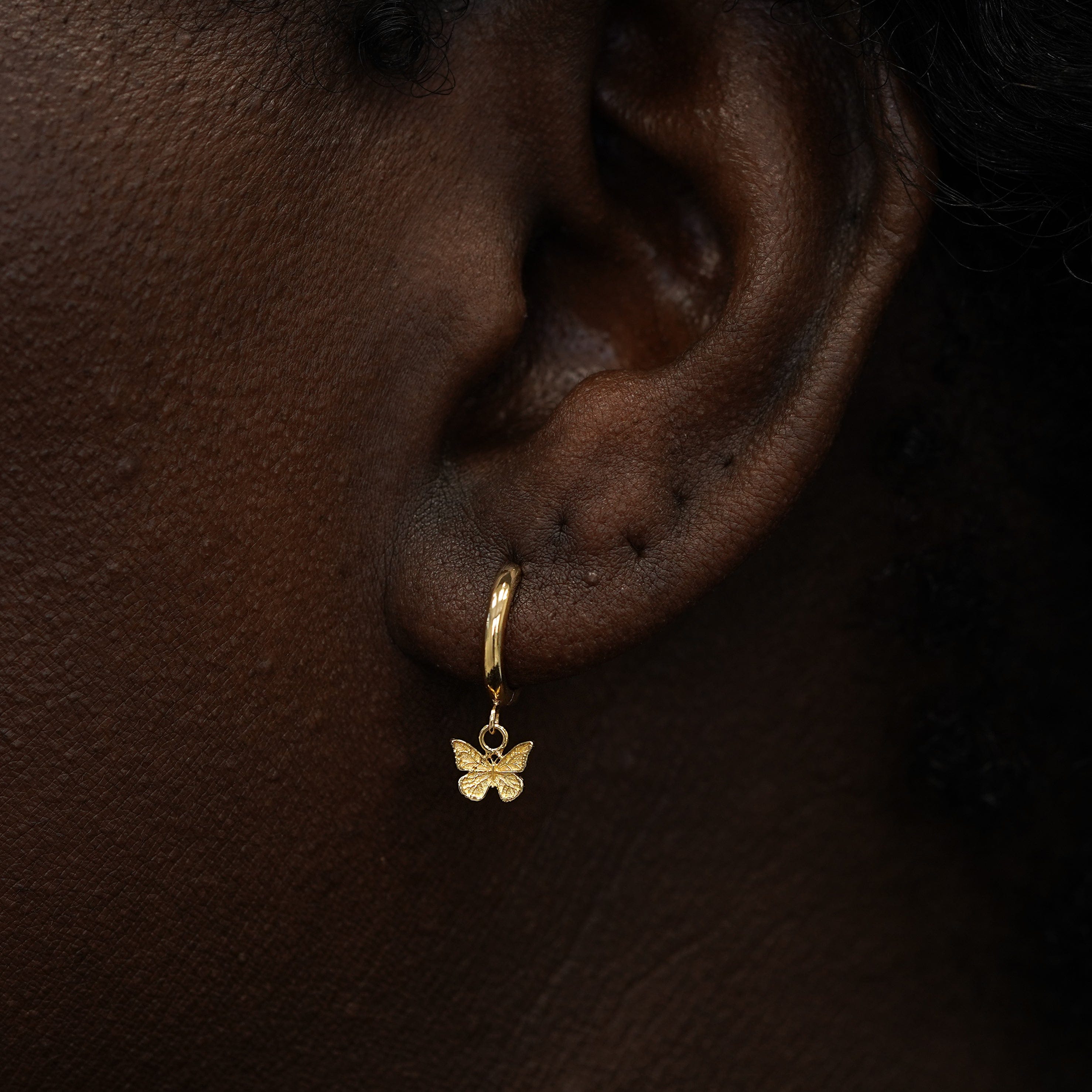 Automic Gold Studio Mini Butterfly Dangle Hoop