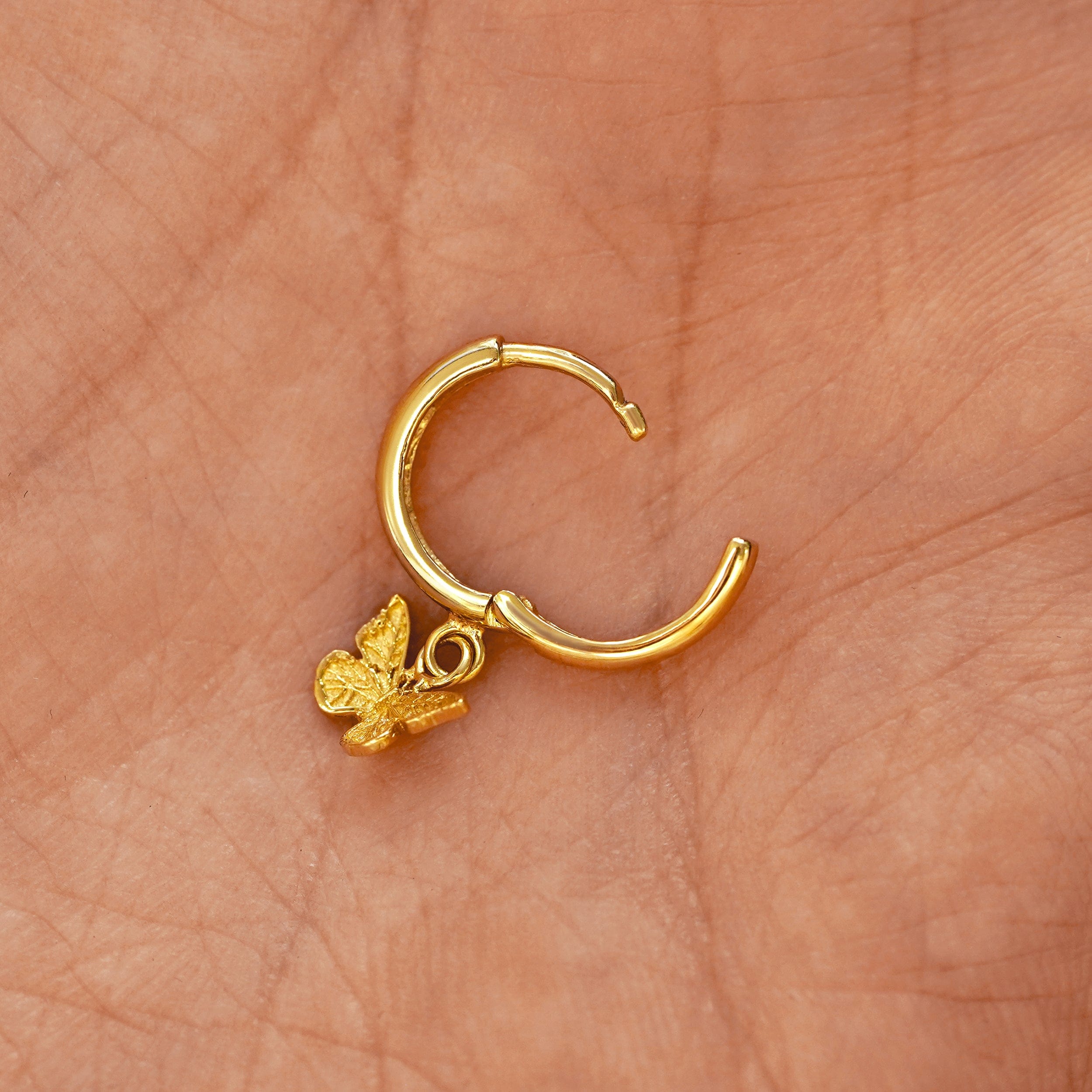 Automic Gold Studio Mini Butterfly Dangle Hoop