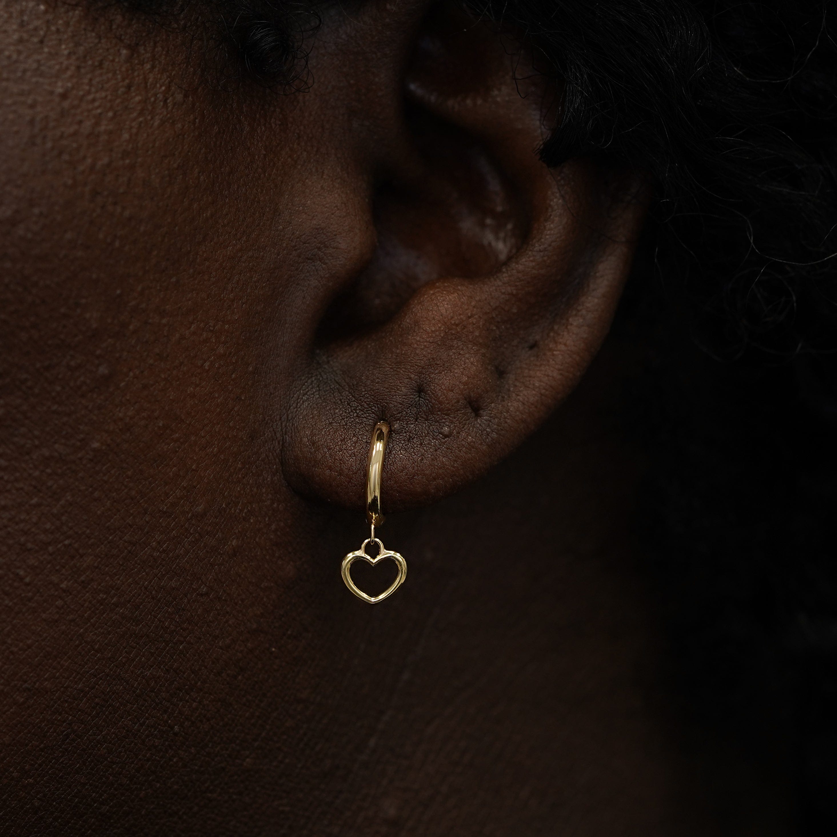 Automic Gold Studio Heart Dangle Hoop
