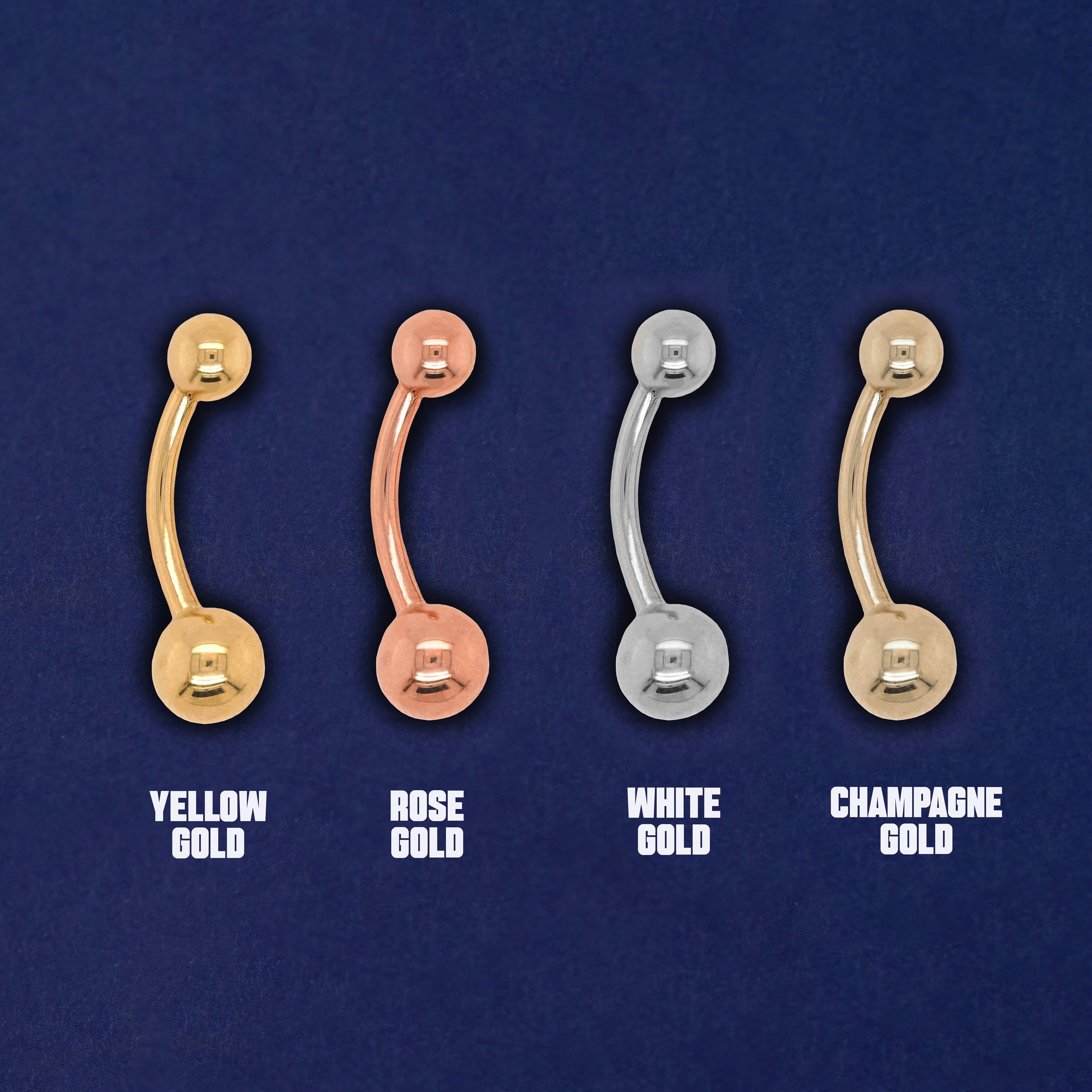 Automic Gold Studio Large Curved Barbell Piercing
