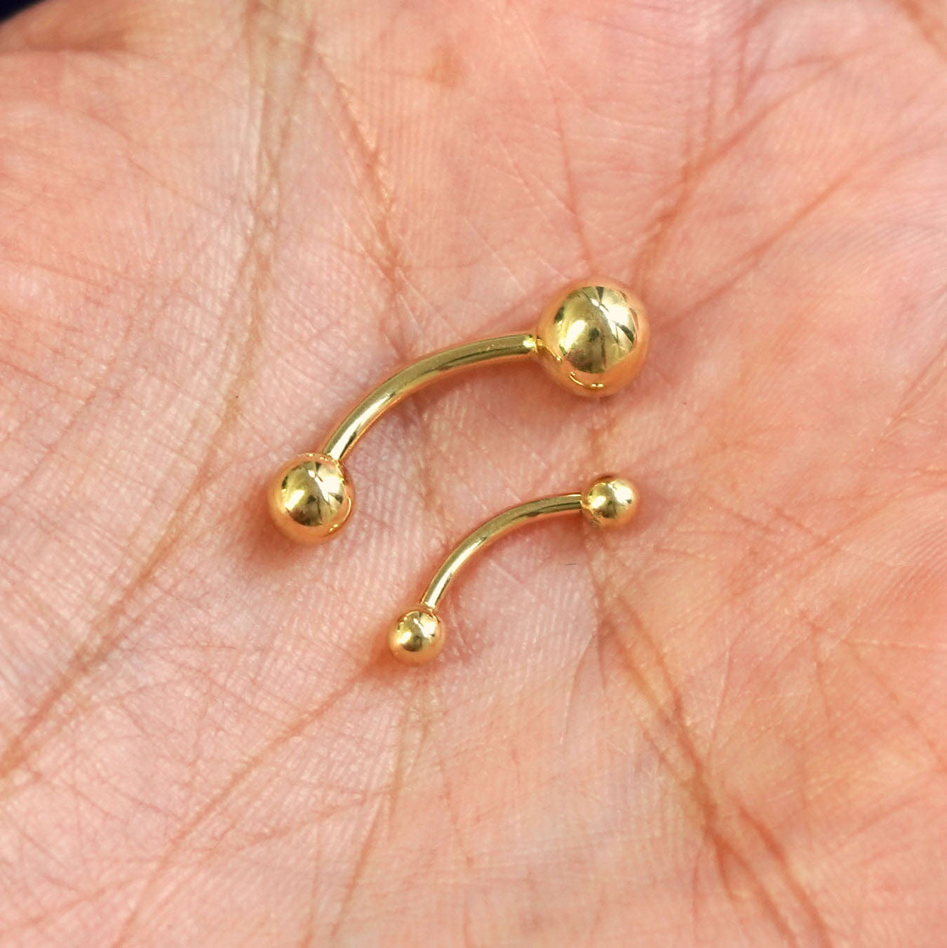 Automic Gold Studio Large Curved Barbell Piercing