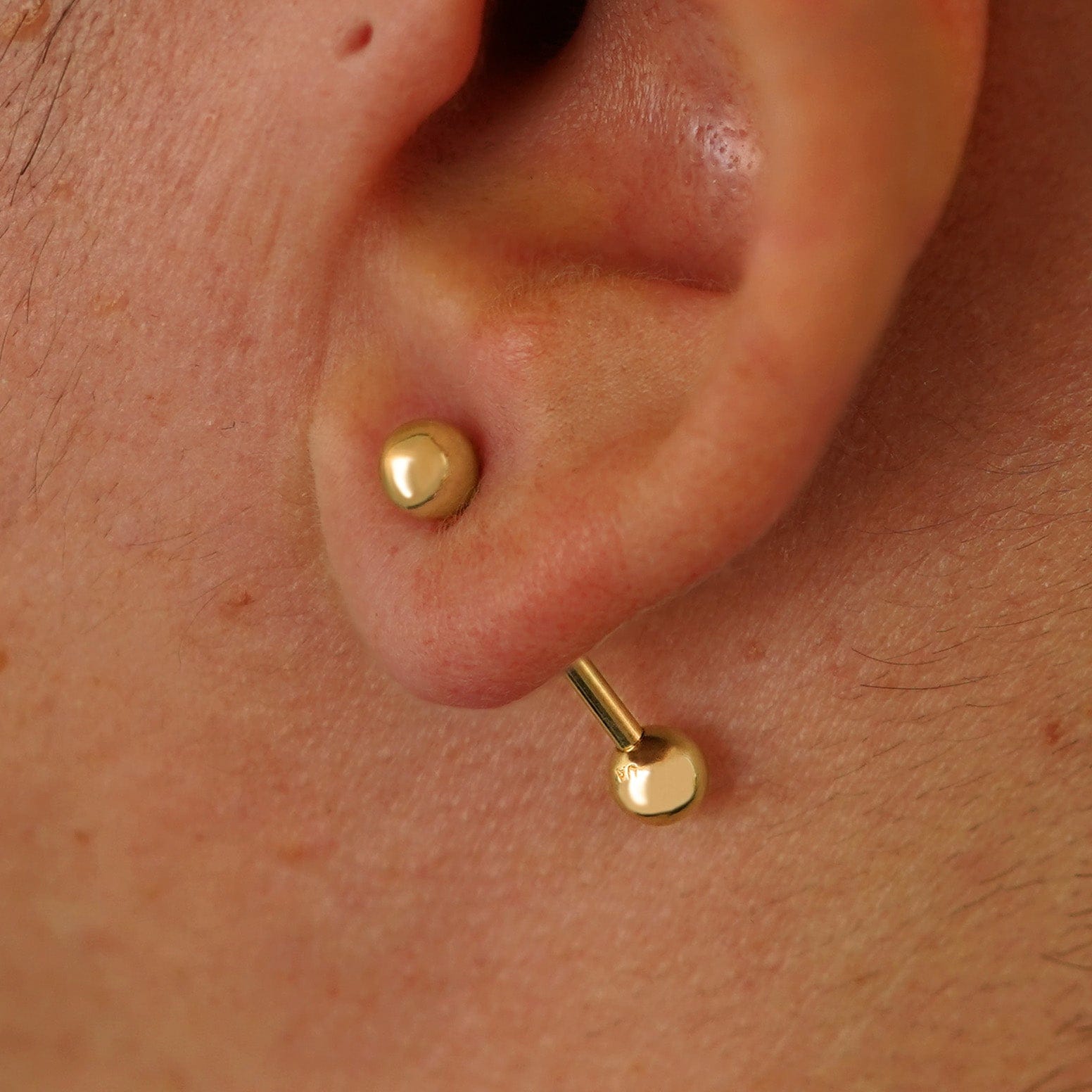 Automic Gold Studio Medium Straight Barbell Piercing