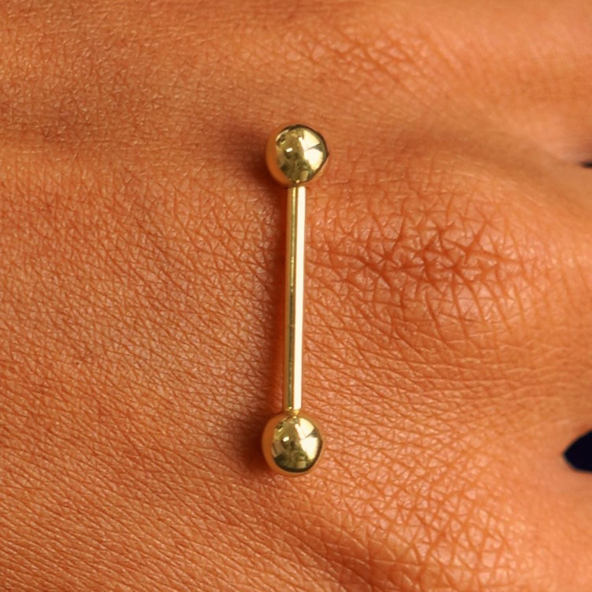 Automic Gold Studio Medium Straight Barbell Piercing