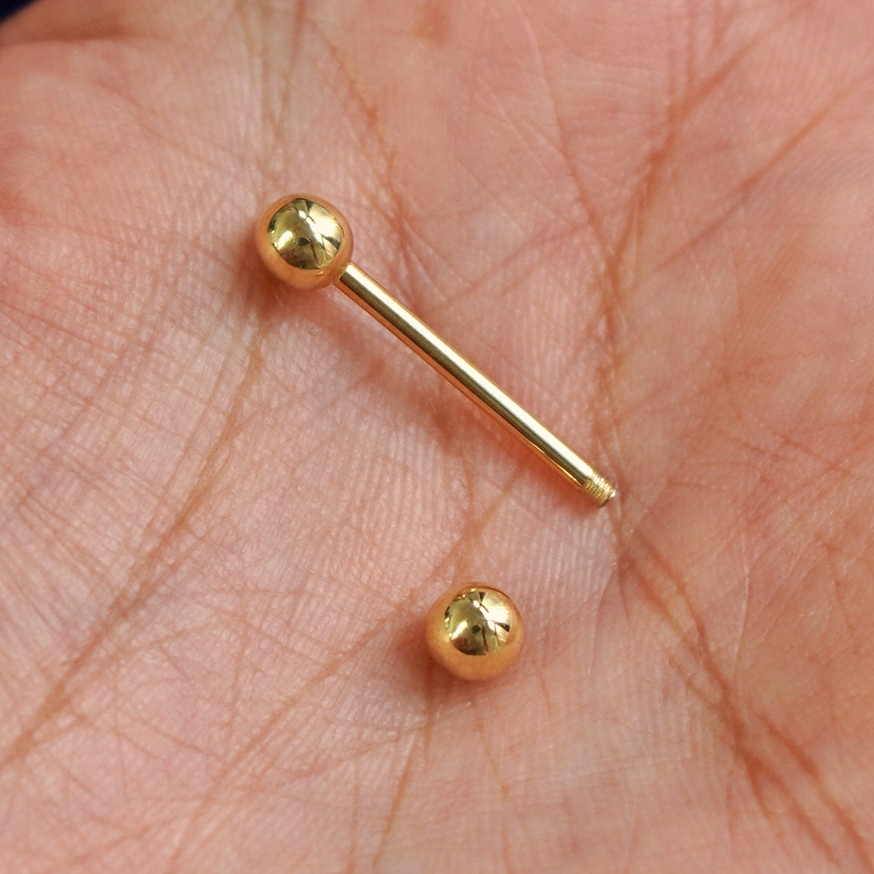 Automic Gold Studio Medium Straight Barbell Piercing