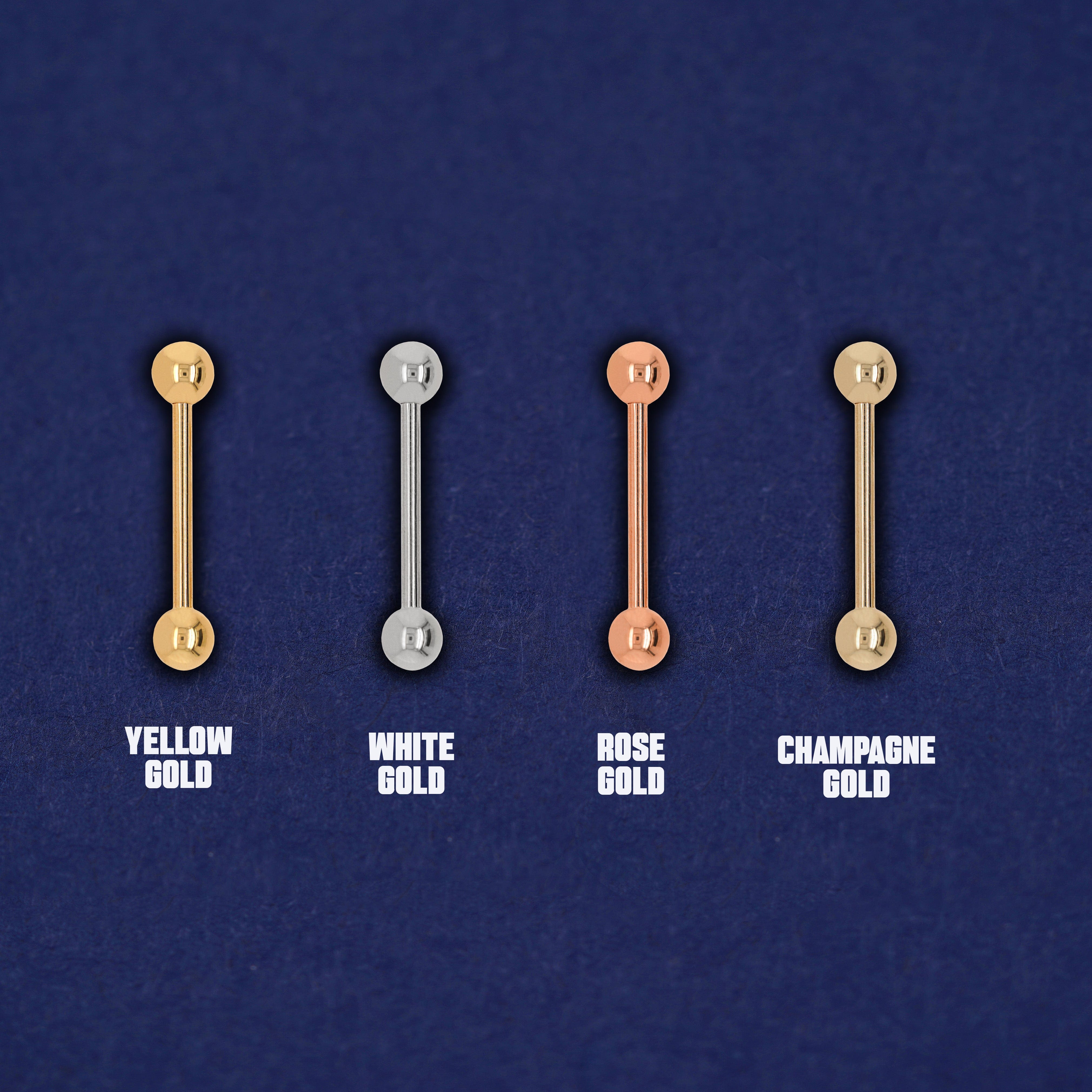 Automic Gold Studio Medium Straight Barbell Piercing